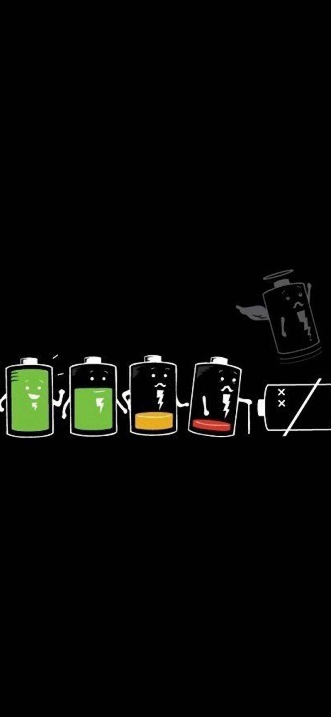 Prolonged Battery Life Cycle of an iPhone in Dark Mode — 1125x2436 wallpaper