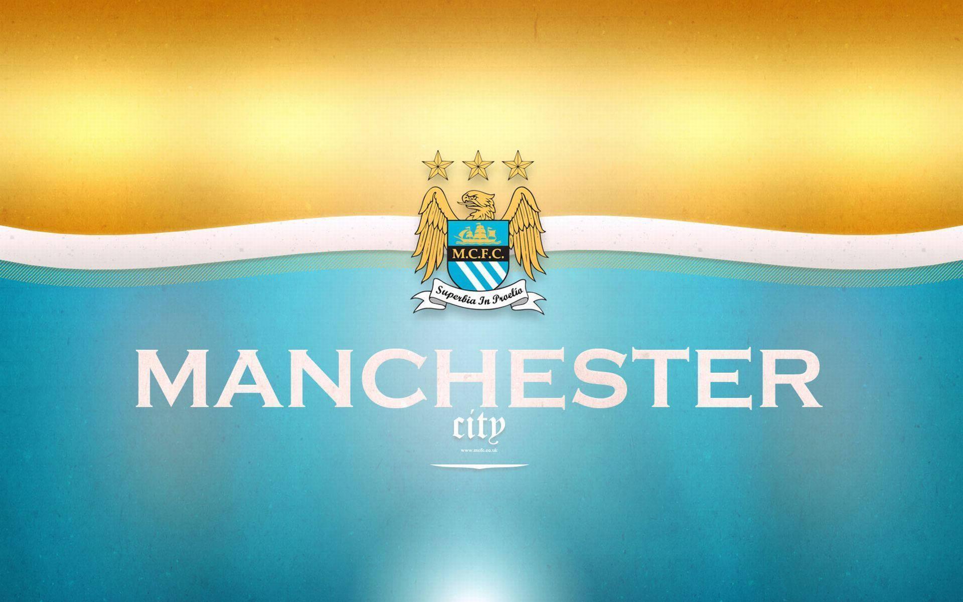 Proudly Showing Off the Manchester City Logo — 1920x1200 wallpaper