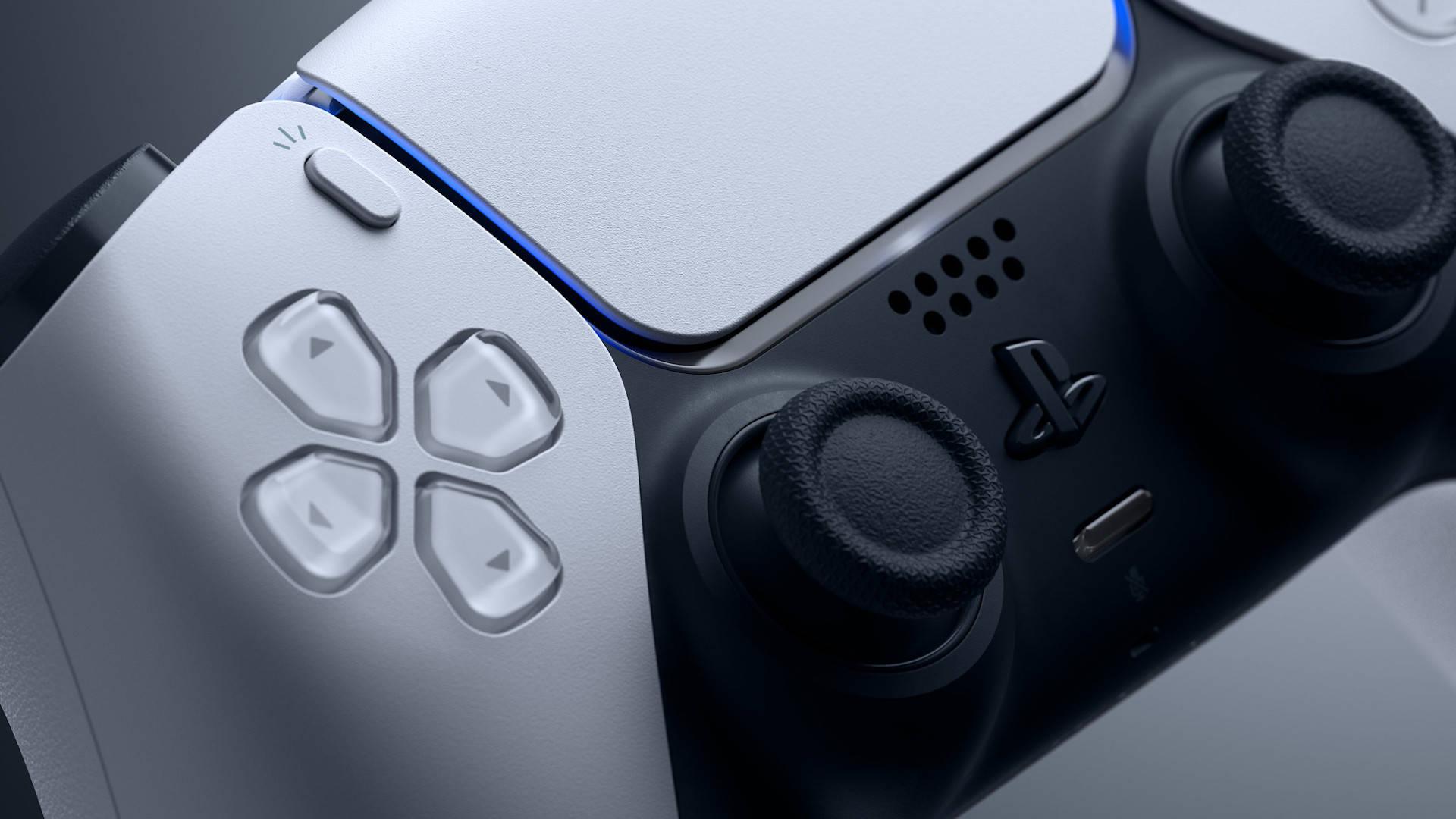 PS5 Wireless White Controller — 1920x1080 wallpaper