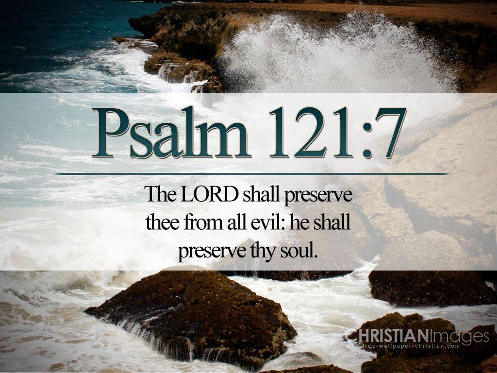 Psalm Bible Verse Waves — 1024x768 wallpaper