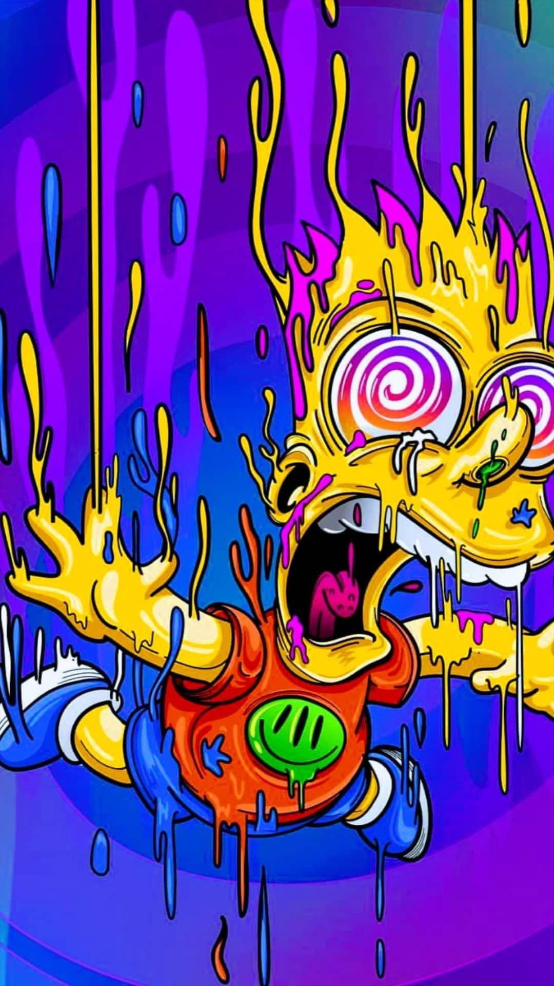 Psychedelic Bart Simpson Art — 1080x1920 wallpaper