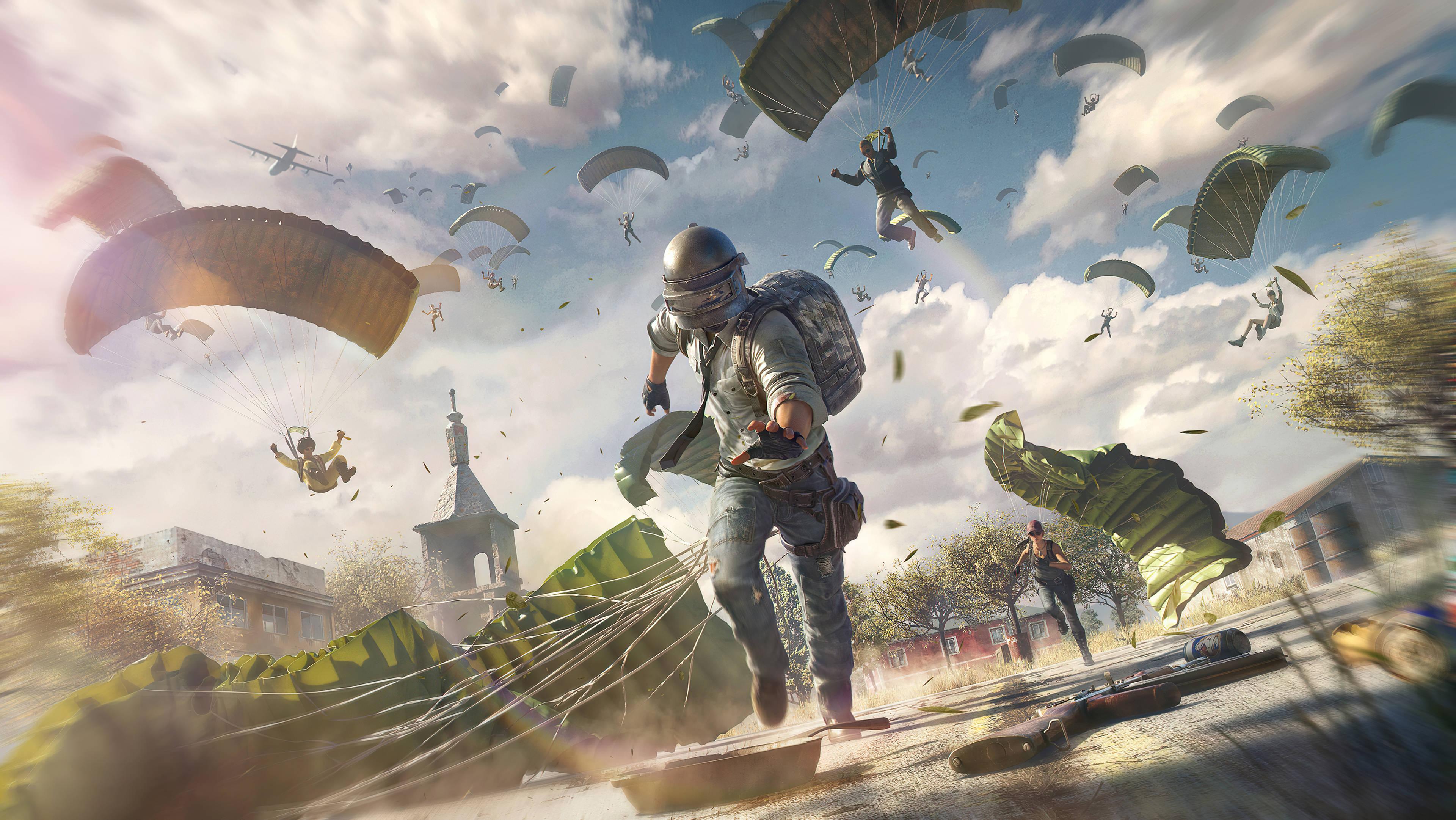 PUBG Parachute 4k — 3840x2162 wallpaper