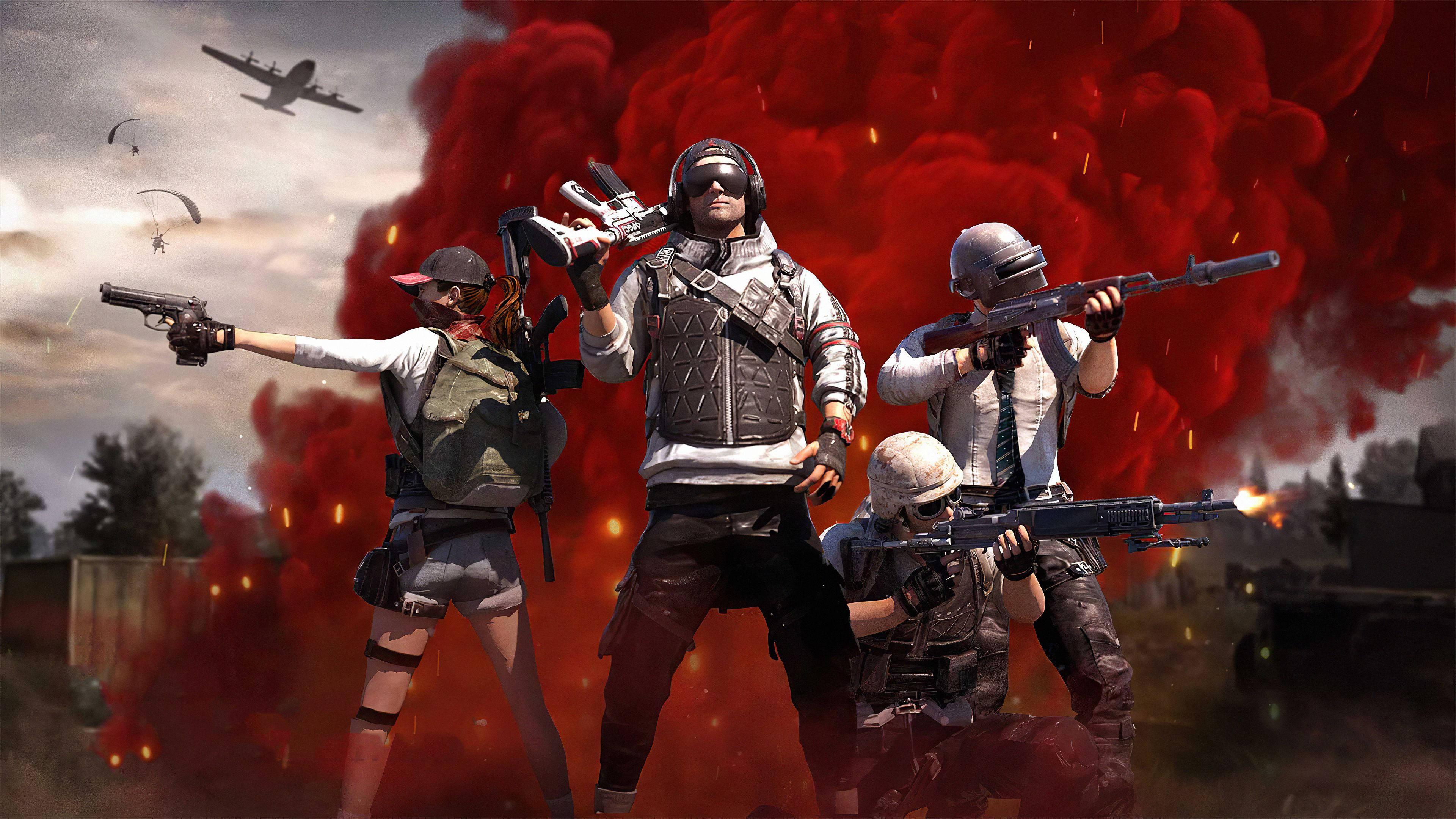 PUBG Red Smoke 4k — 3840x2160 wallpaper
