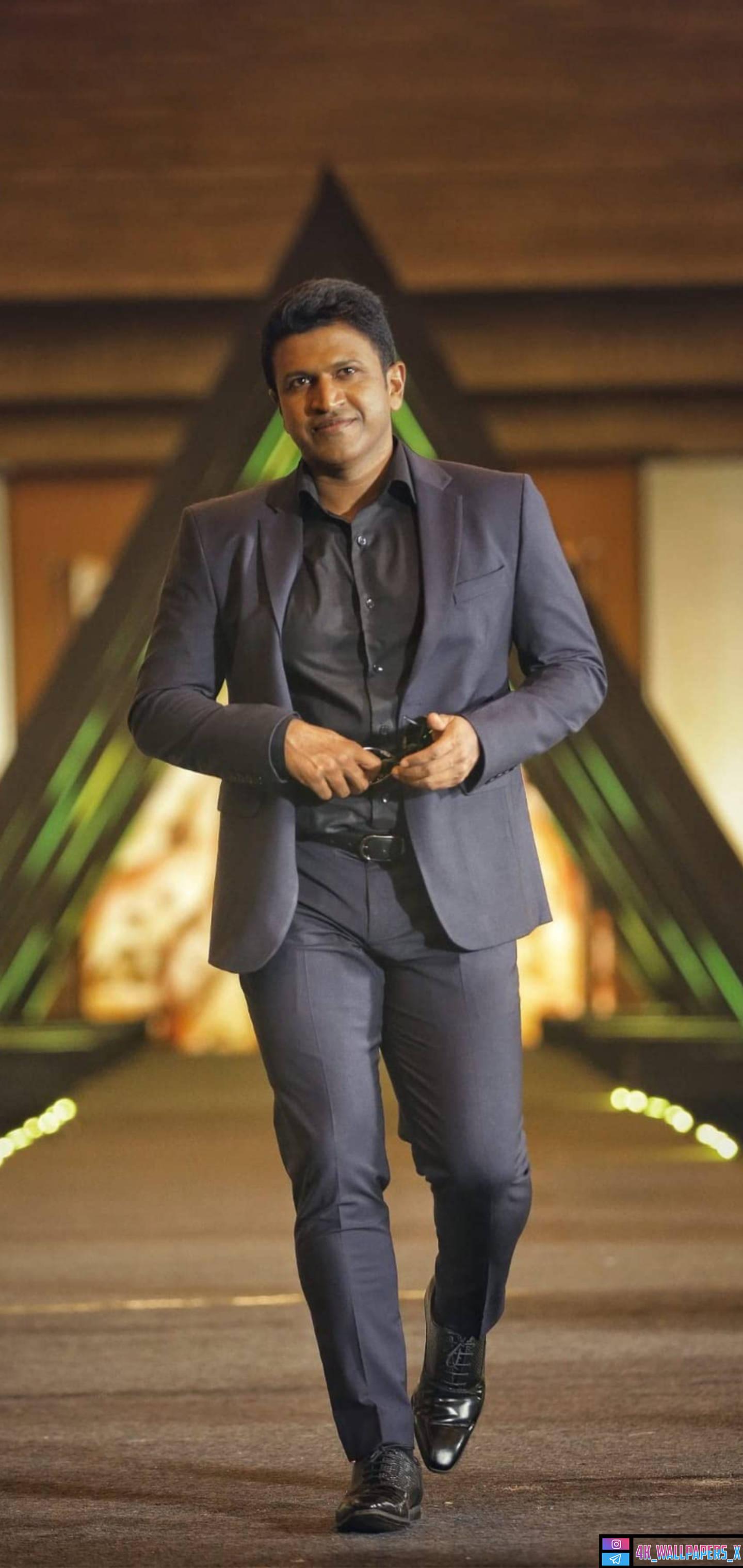 Puneeth Rajkumar Navy Blue Suit — 1440x3040 wallpaper