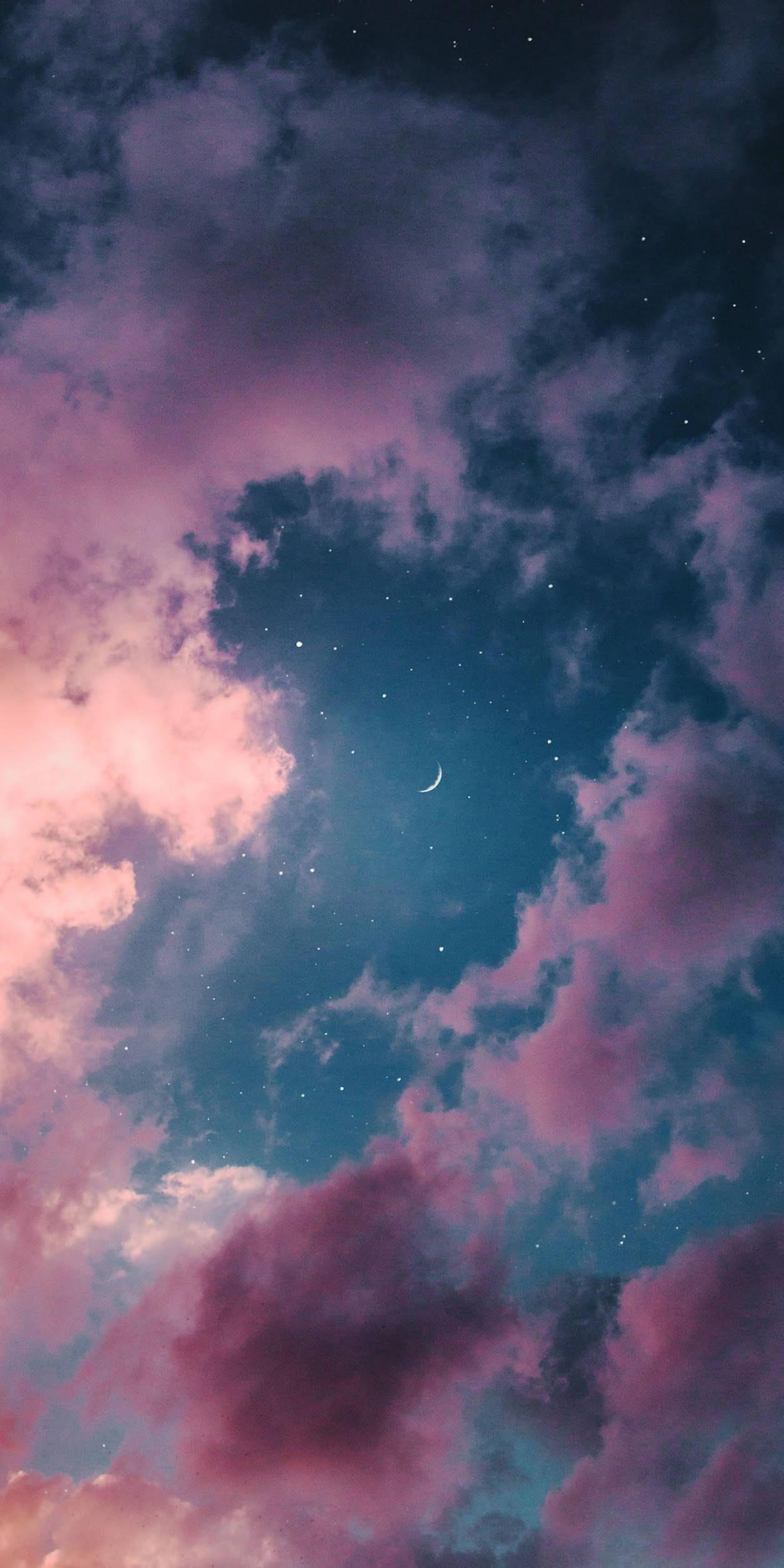 Purple Clouded Sky — 1254x2508 wallpaper