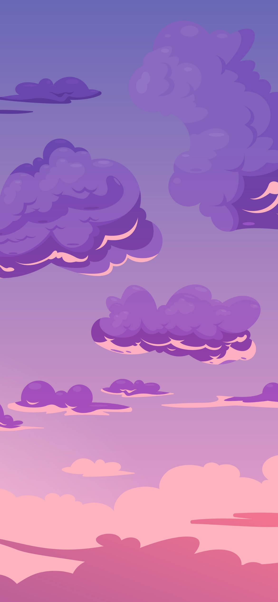 Purple Clouds Vector Art iPhone 12 — 1170x2532 wallpaper