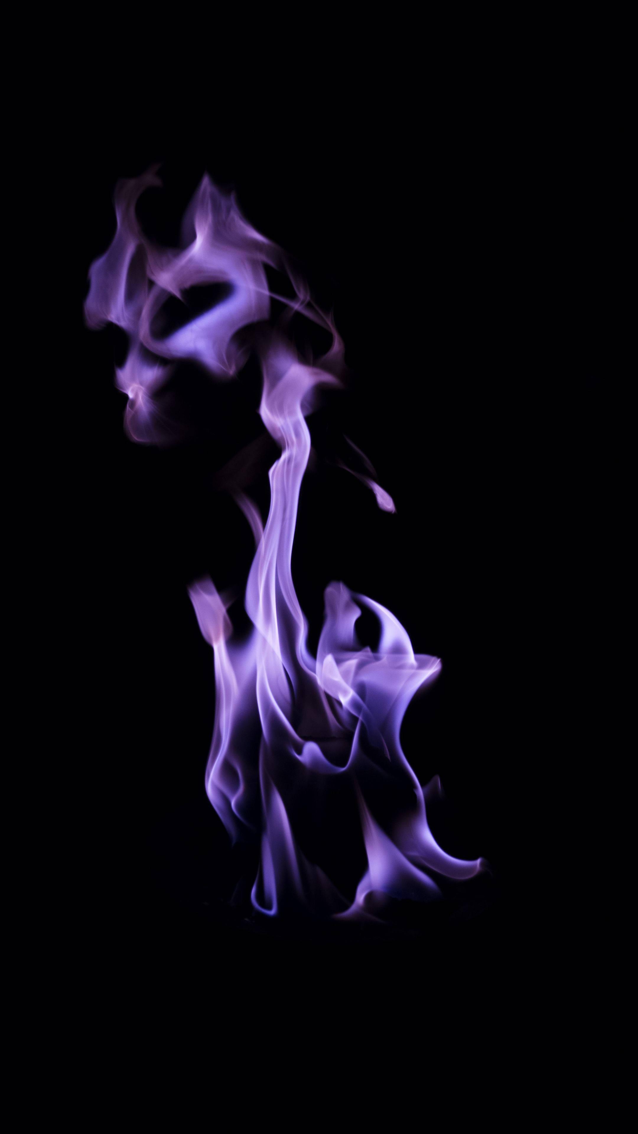 Purple Flame 4K Ultra HD Dark Phone — 2160x3840 wallpaper