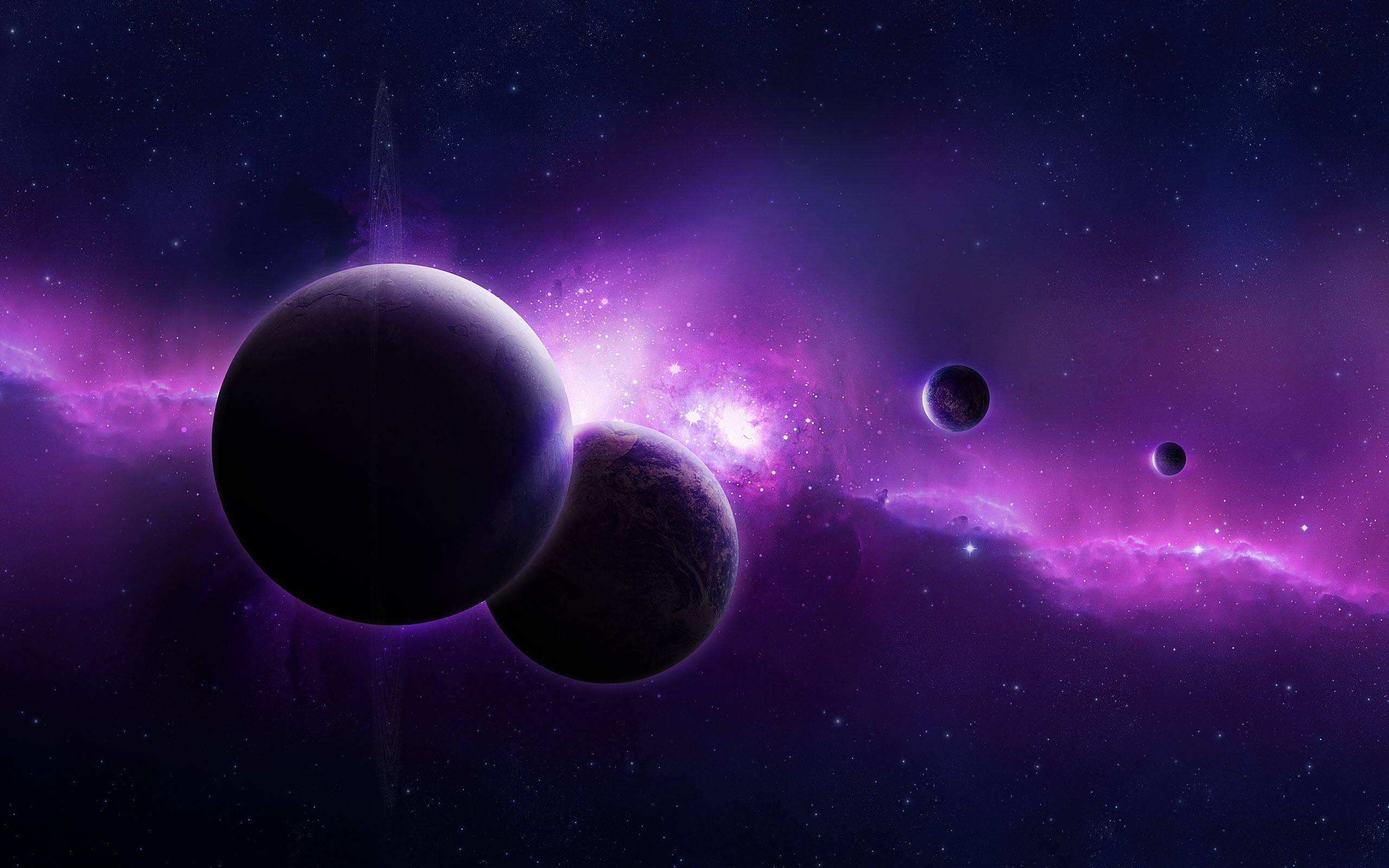 Purple Planets And Universe — 2560x1600 wallpaper