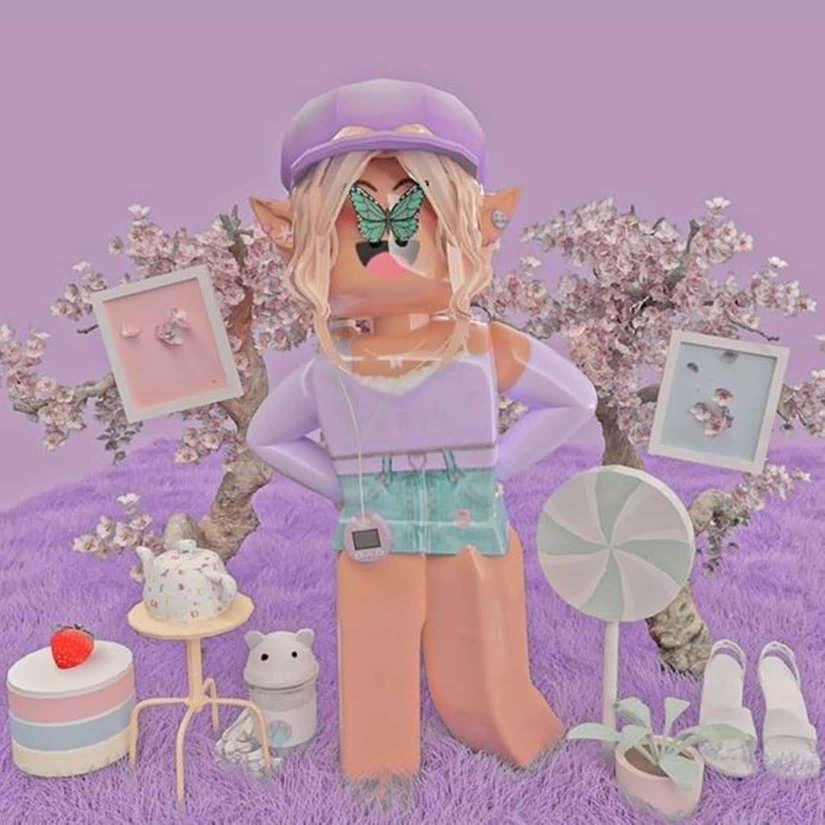 Purple Roblox Gfx Girl — 1650x1650 wallpaper