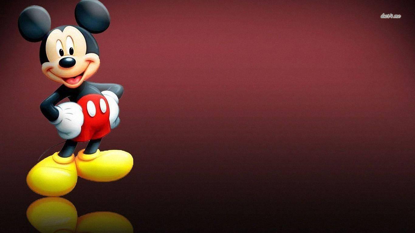 Put a smile on your face with this fun Mickey Mouse maroon cover! — 1366x768 wallpaper
