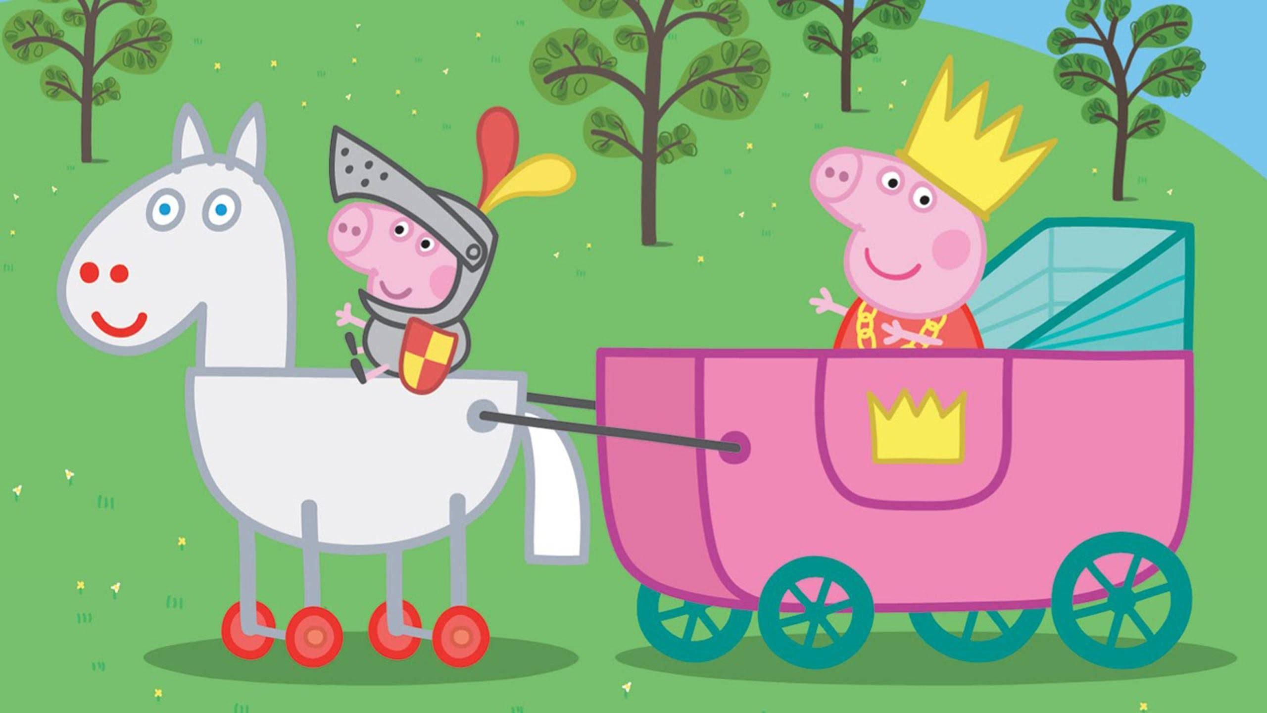 Queen Peppa Pig on Her Majestic Throne — 2560x1440 wallpaper
