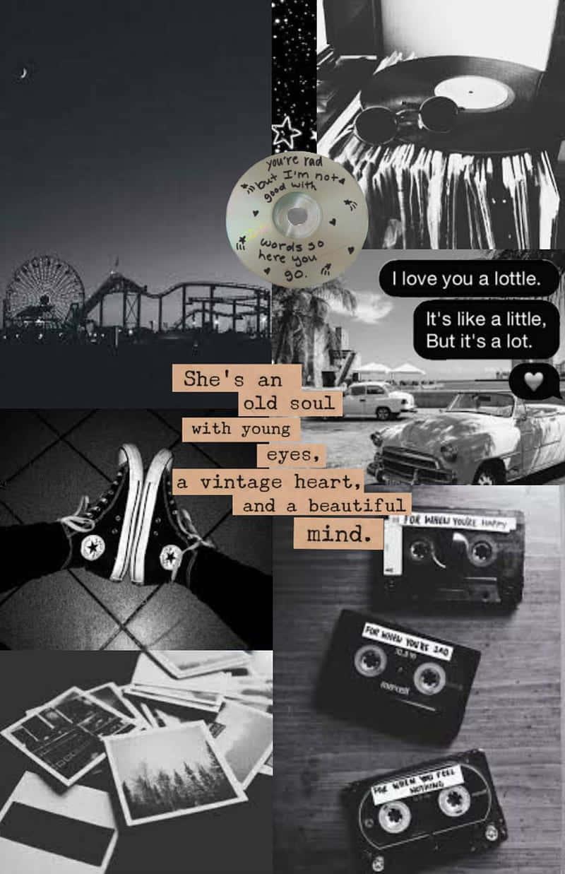 Quote Over Collage Black Aesthetic Background — 800x1237 wallpaper