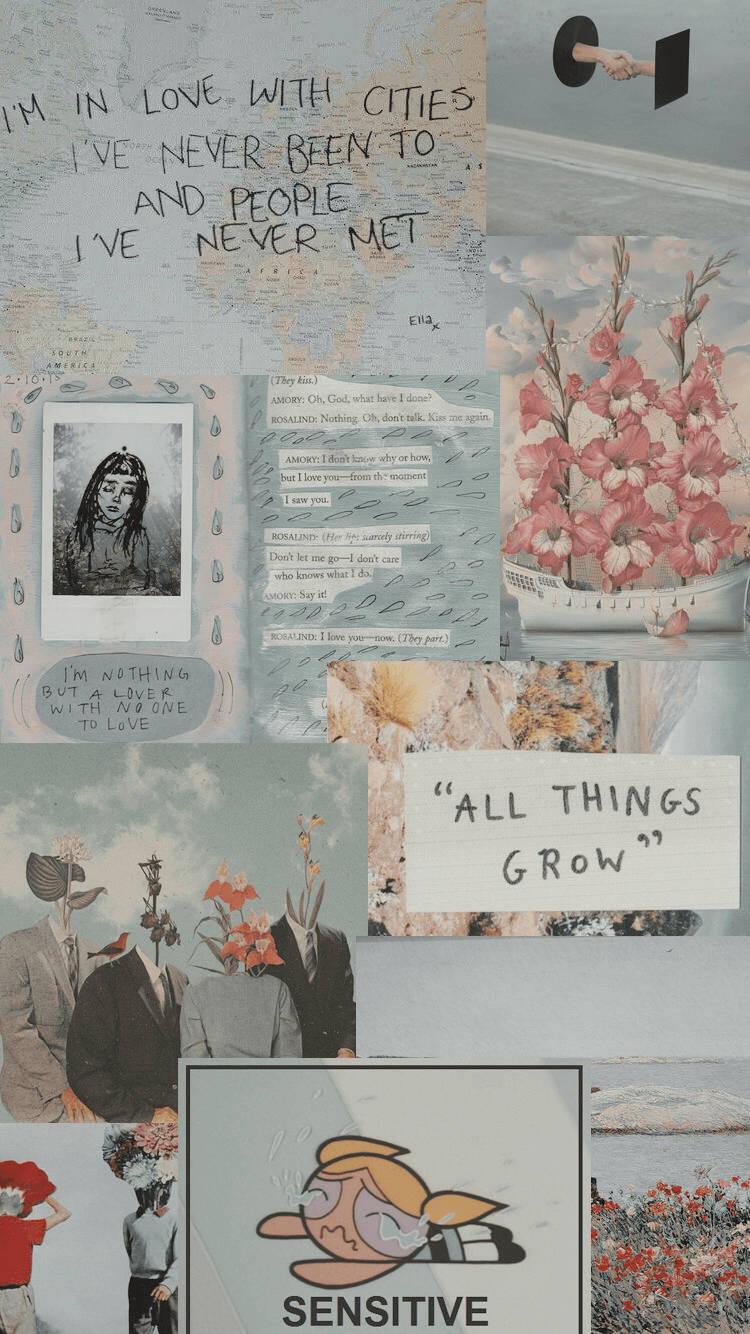 Quotes Aesthetic Collage — 750x1334 wallpaper