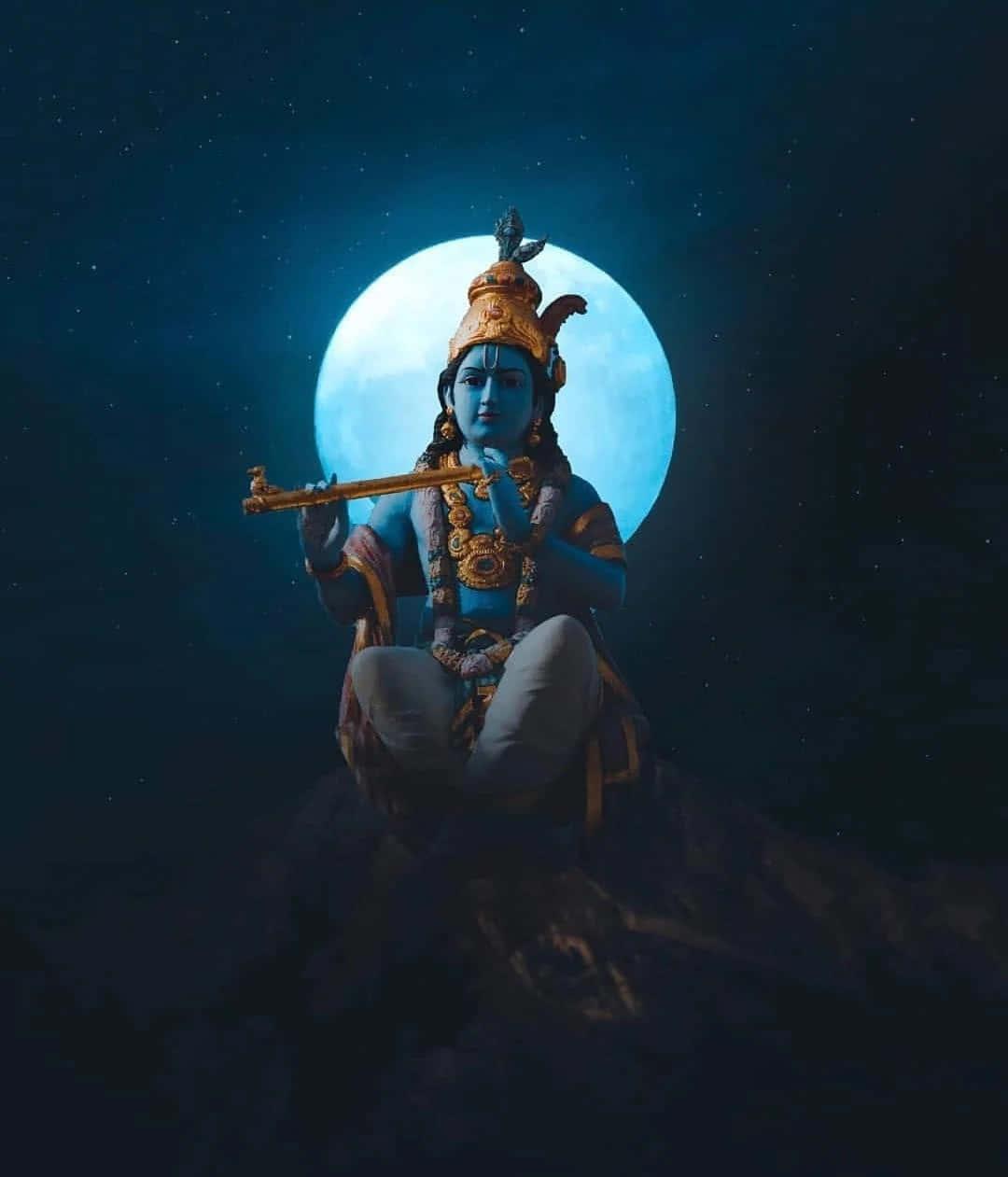 Radha and Krishna sharing a beautiful moment