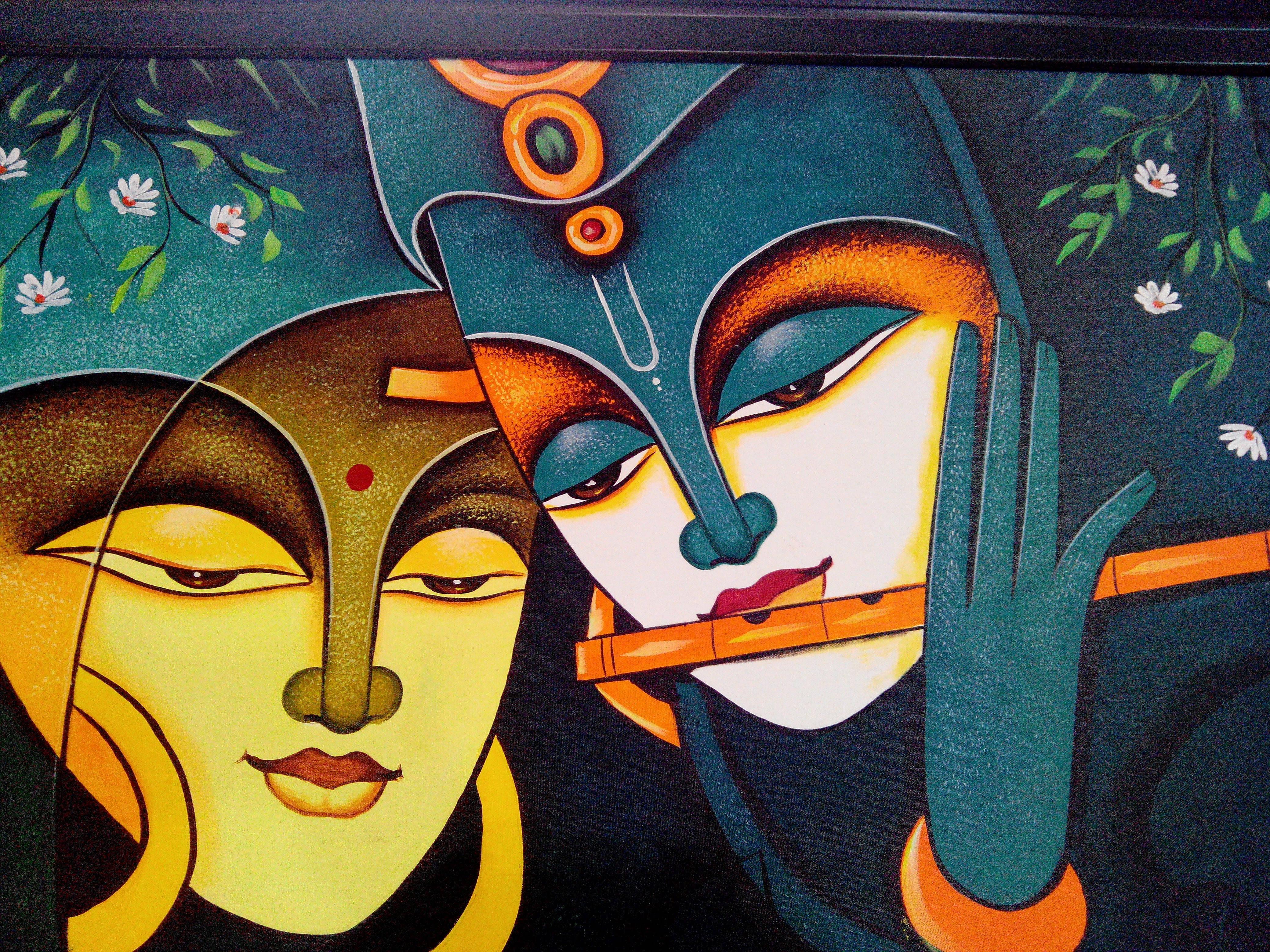 Radha Krishna 3D Abstract Artwork — 4160x3120 wallpaper