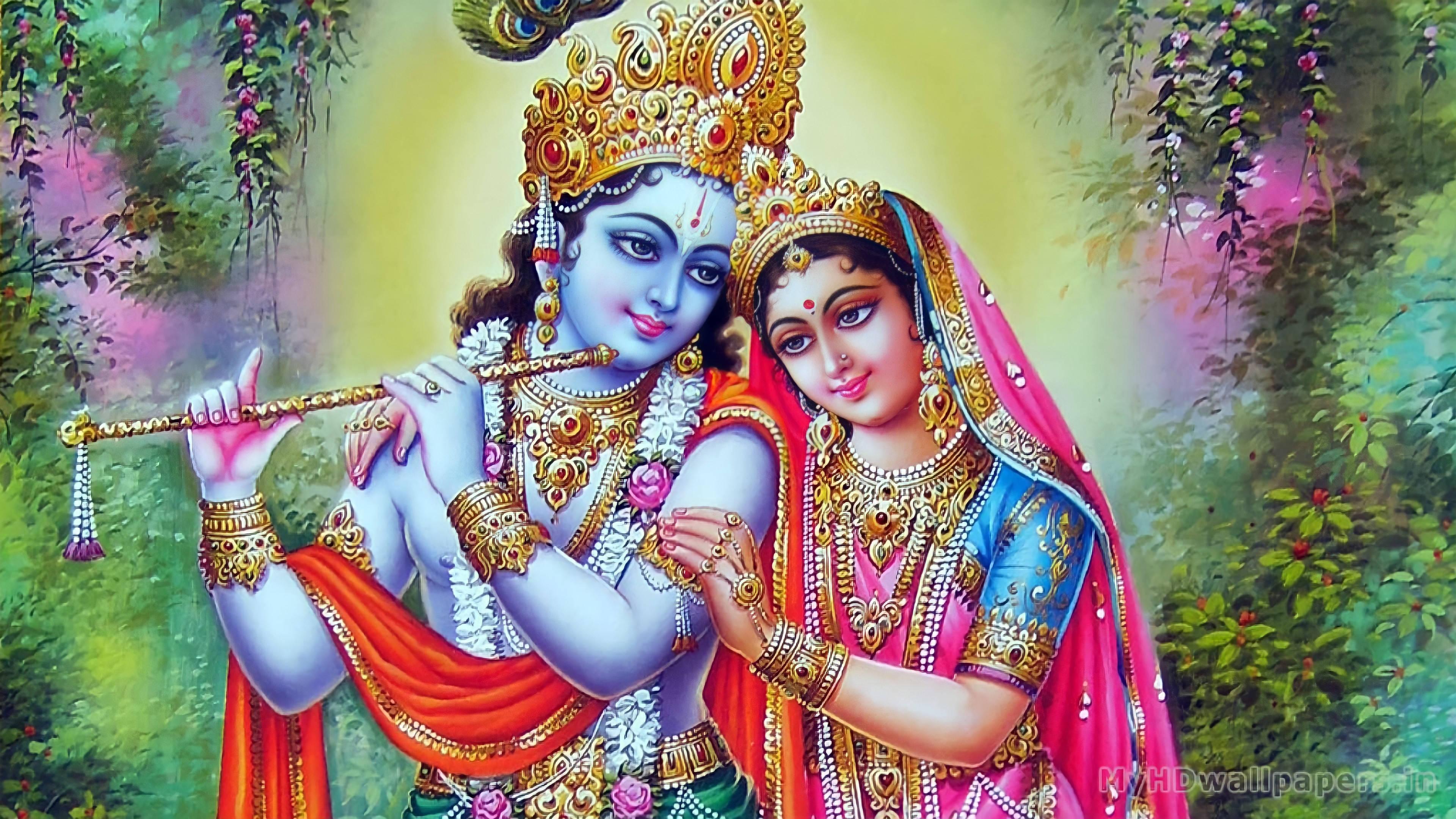 Radha Krishna 3D Loving Relationship — 3840x2160 wallpaper
