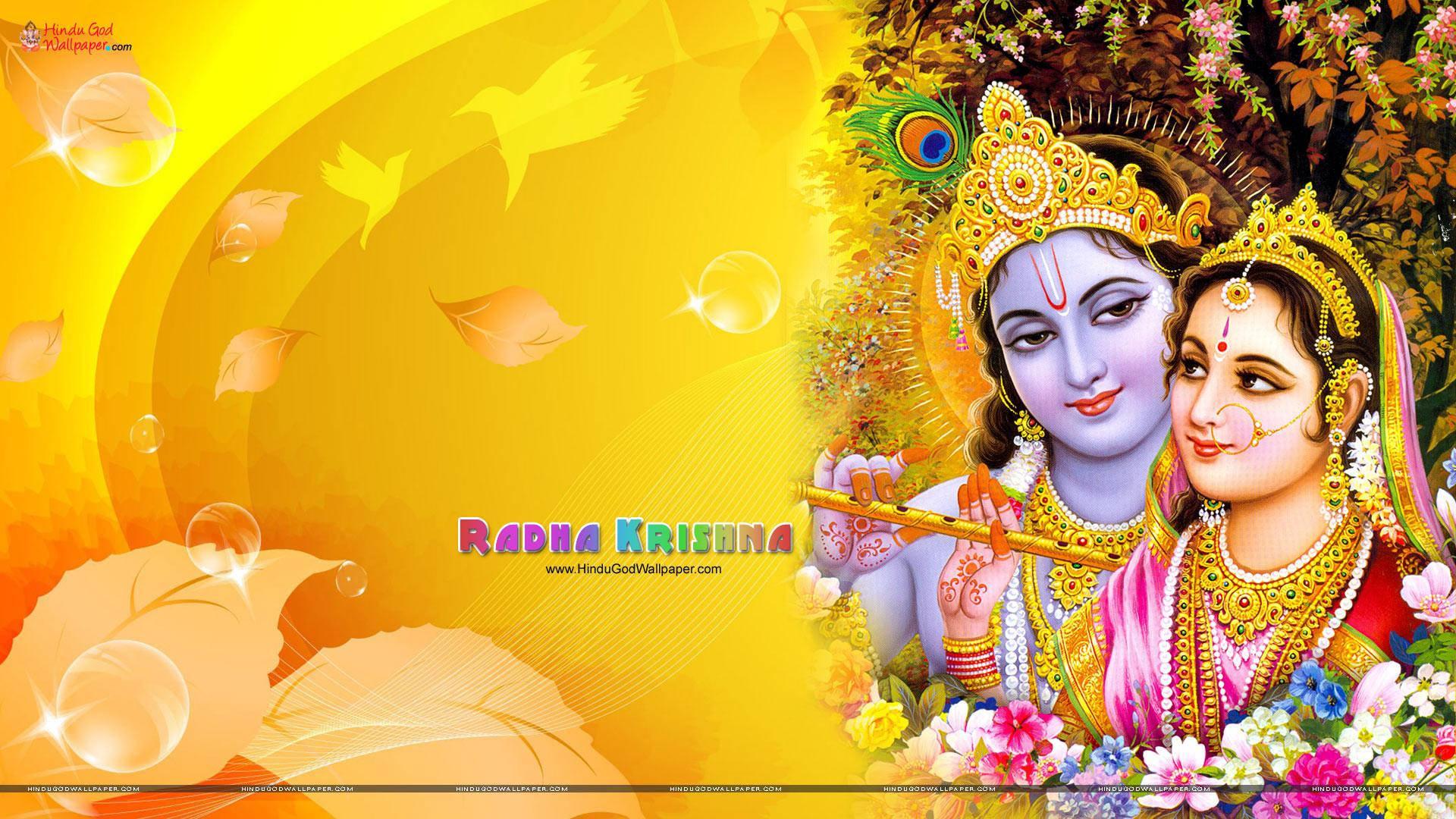 Radha Krishna 3D Smiling At Each Other — 1920x1080 wallpaper