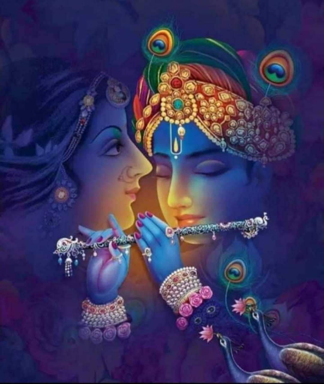 Radha-Krishna Purple Art