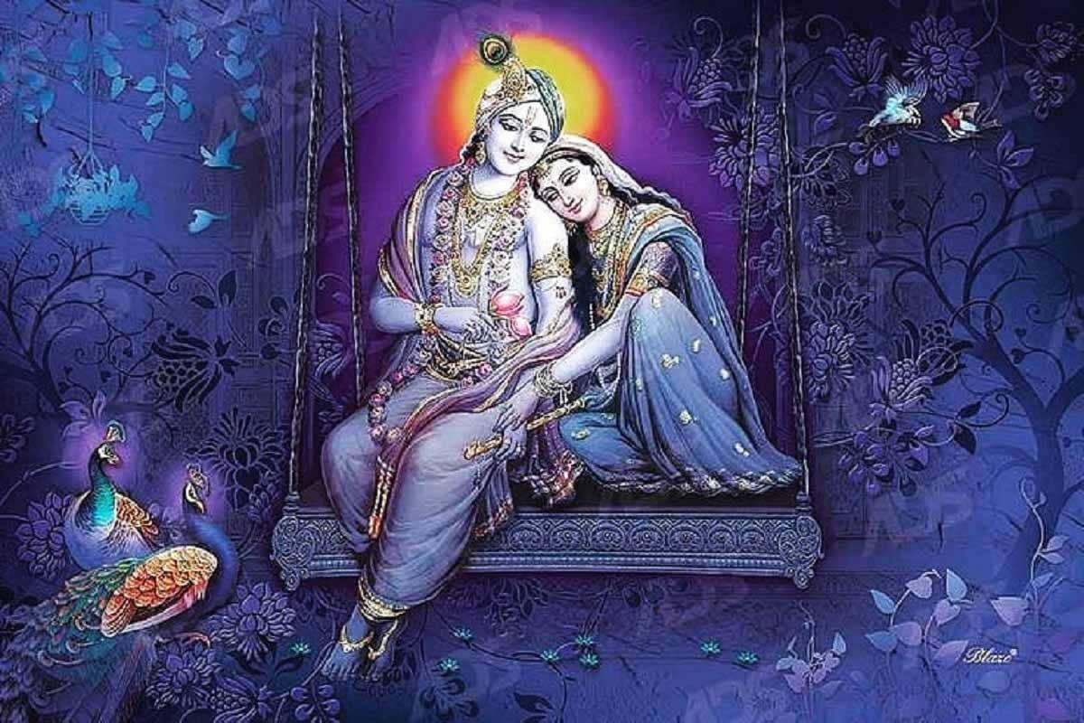 Radha-Krishna Purple Art