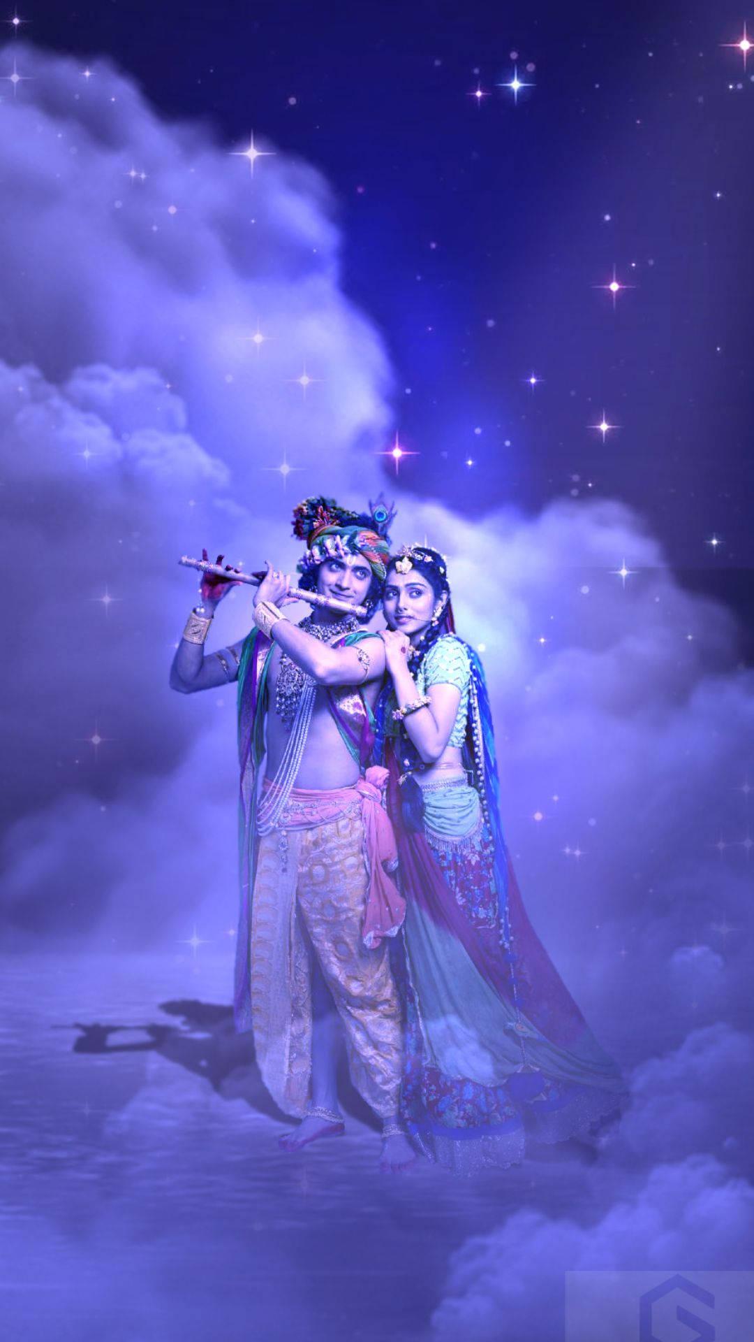 Radha Krishna Serial Night Sky — 1080x1920 wallpaper