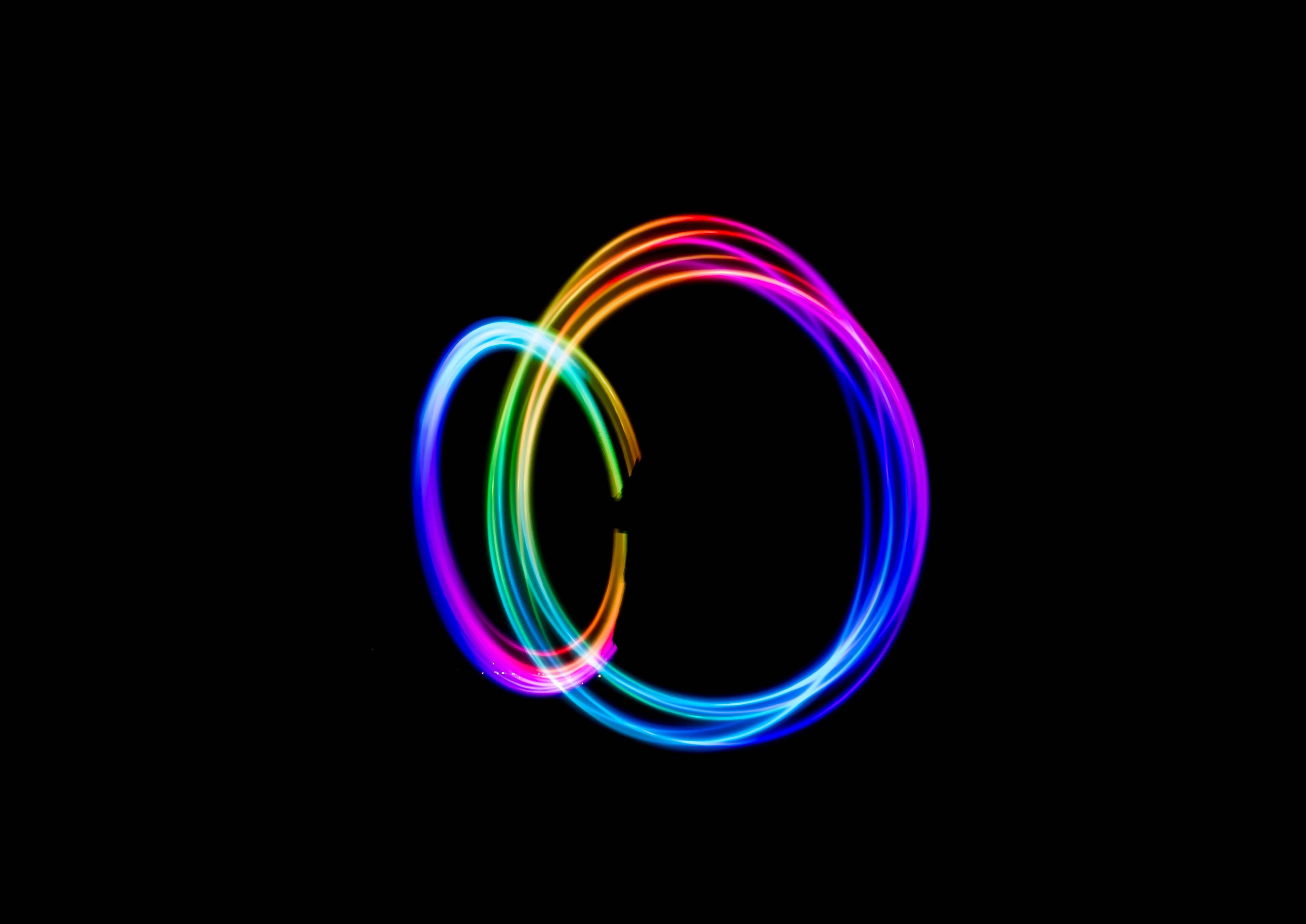 Rainbow Circles On A Dark Background — 4000x2831 wallpaper