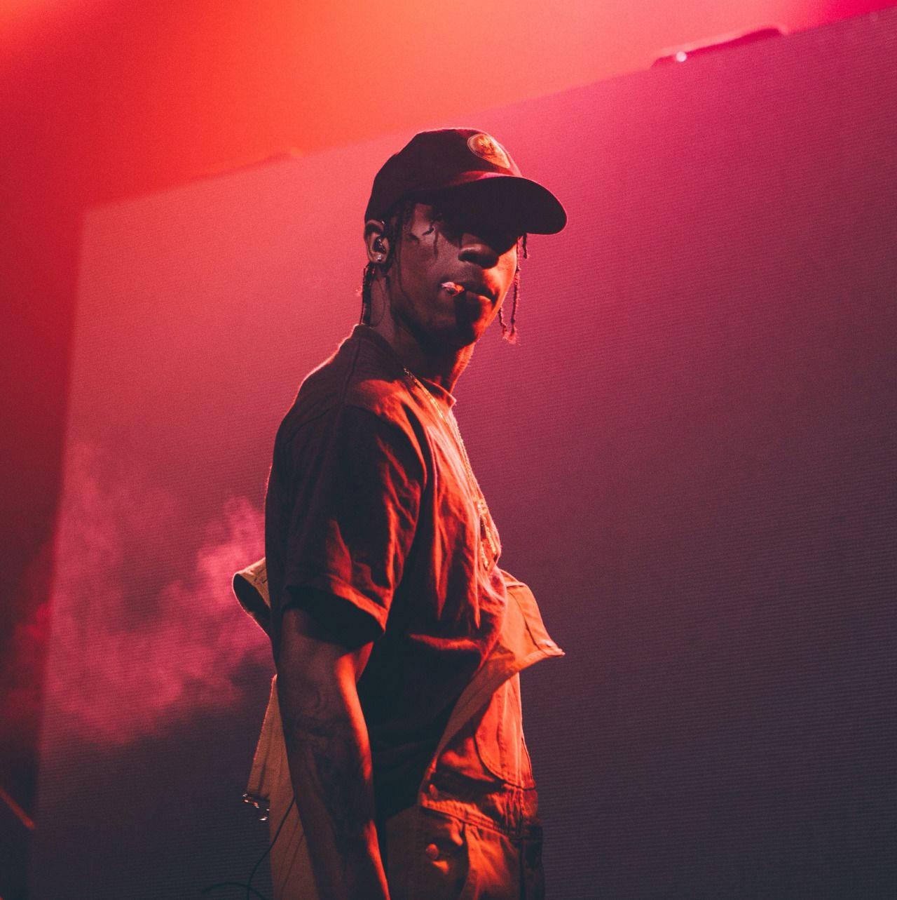 Rapper Travis Scott performing in full concert glory. — 1280x1283 wallpaper
