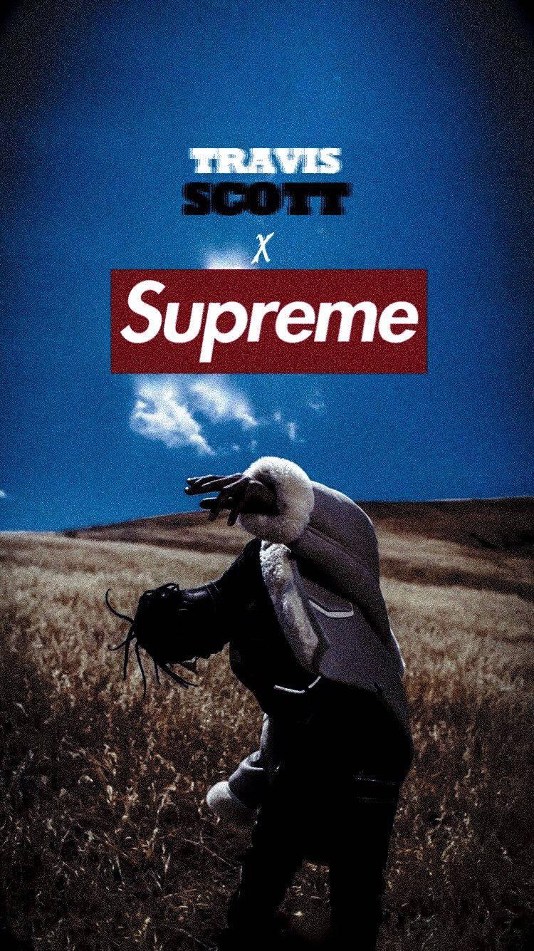 Rapper Travis Scott with Supreme Collaboration — 750x1335 wallpaper