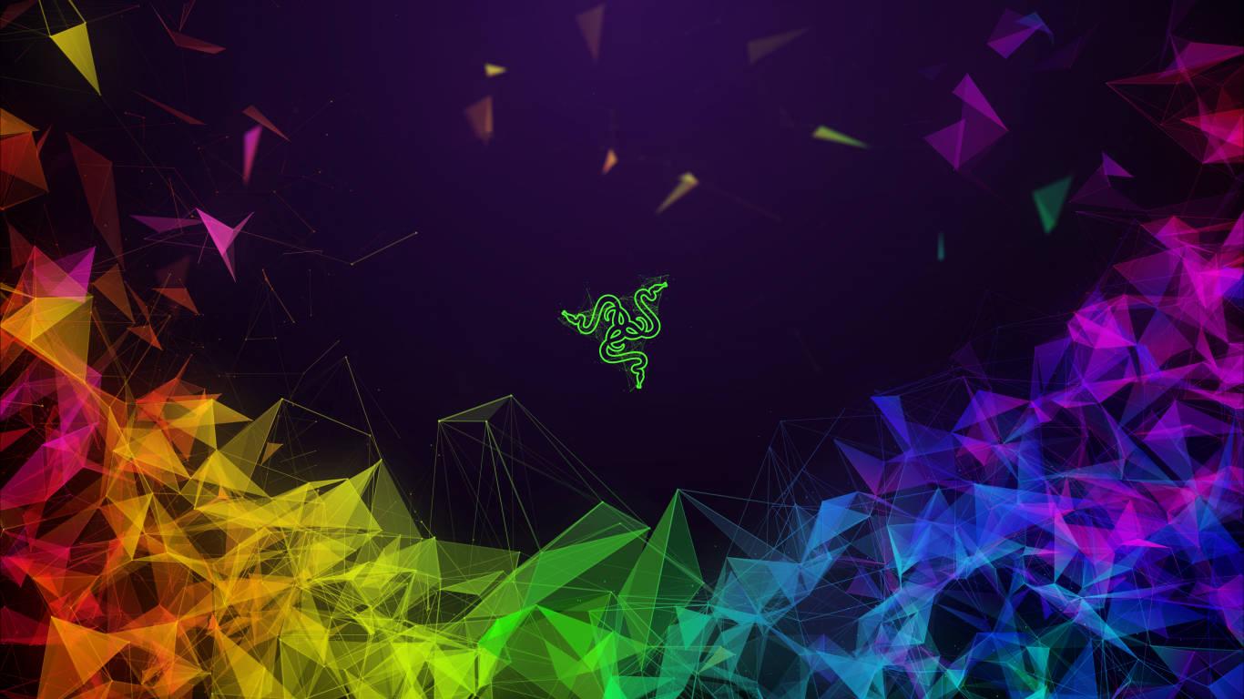 Razer Laptop Rainbow Triangles — 1366x768 wallpaper