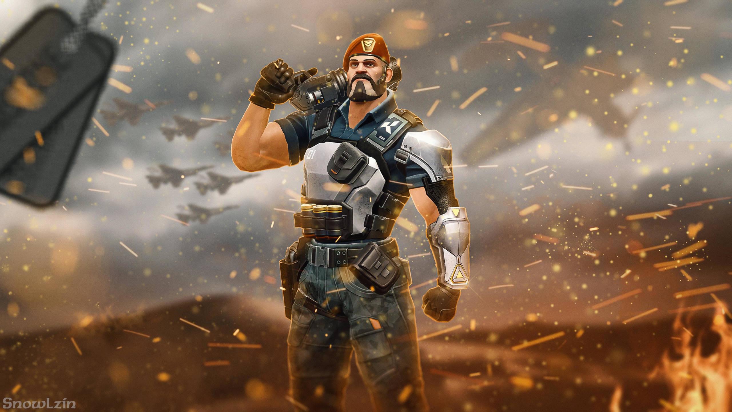 Ready to rule the battlefield with Brimstone in Valorant — 2560x1440 wallpaper