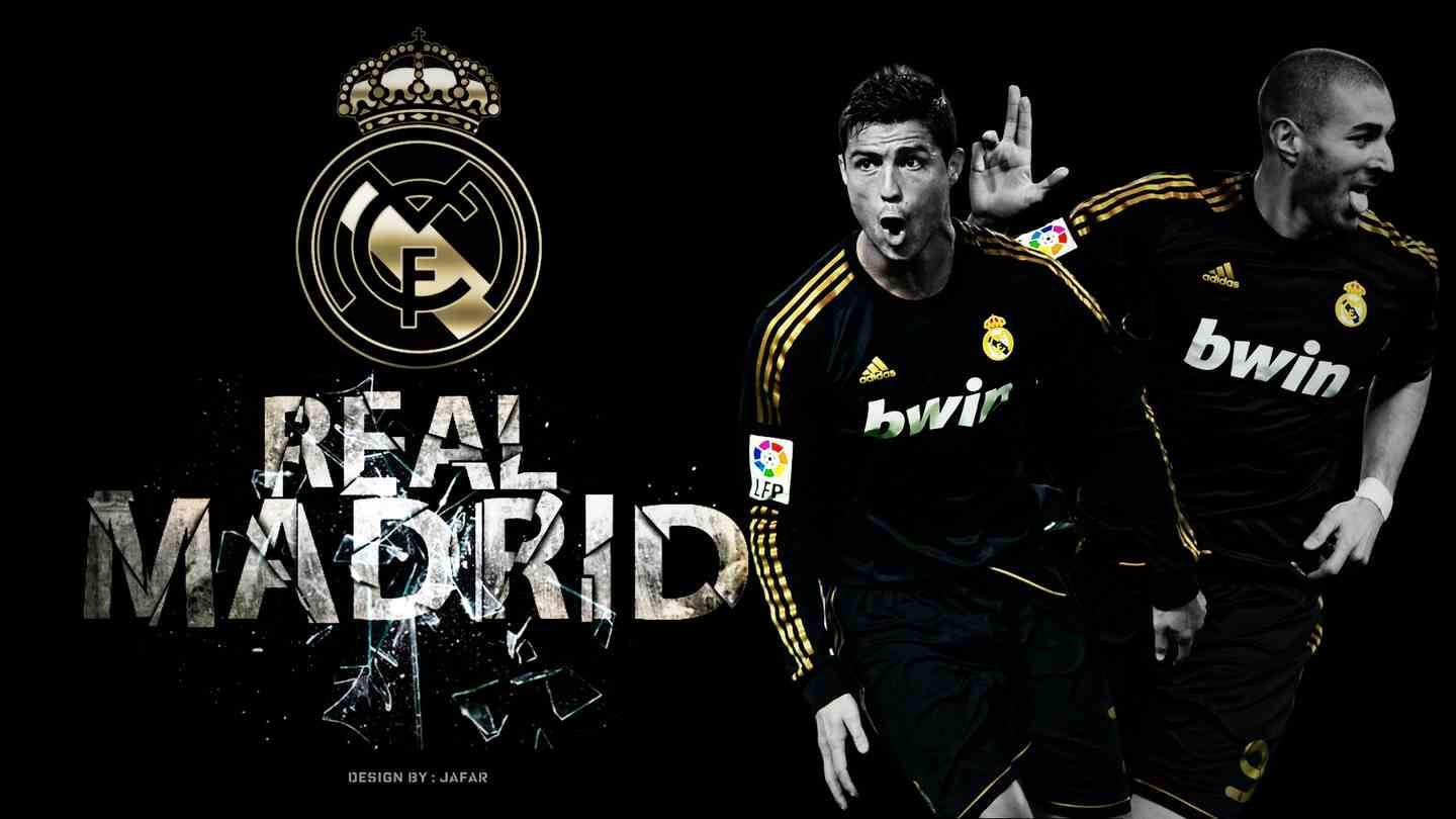 Real Madrid Logo In Gold — 1440x810 wallpaper