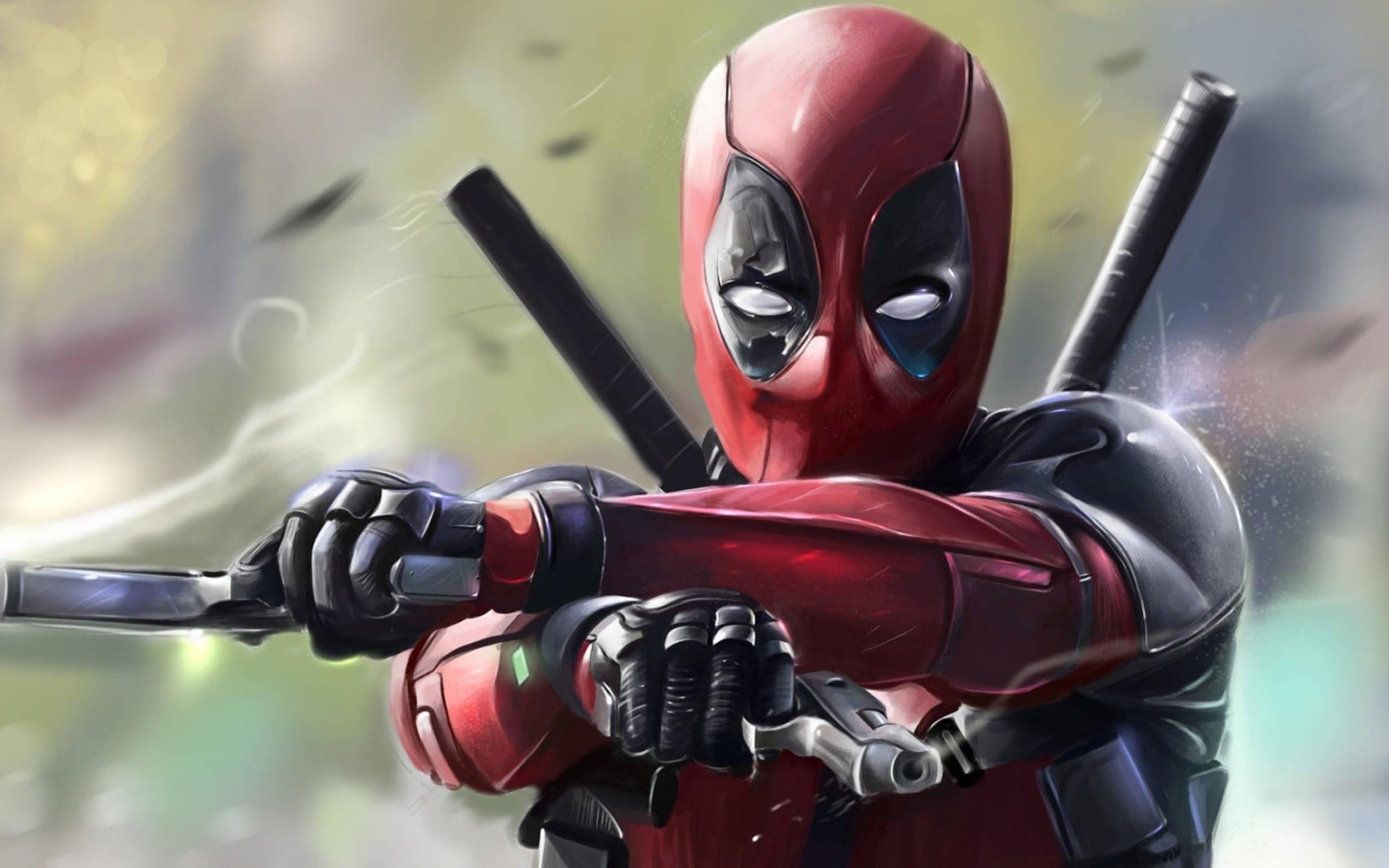 Realistic Deadpool Digital Illustration — 2880x1800 wallpaper