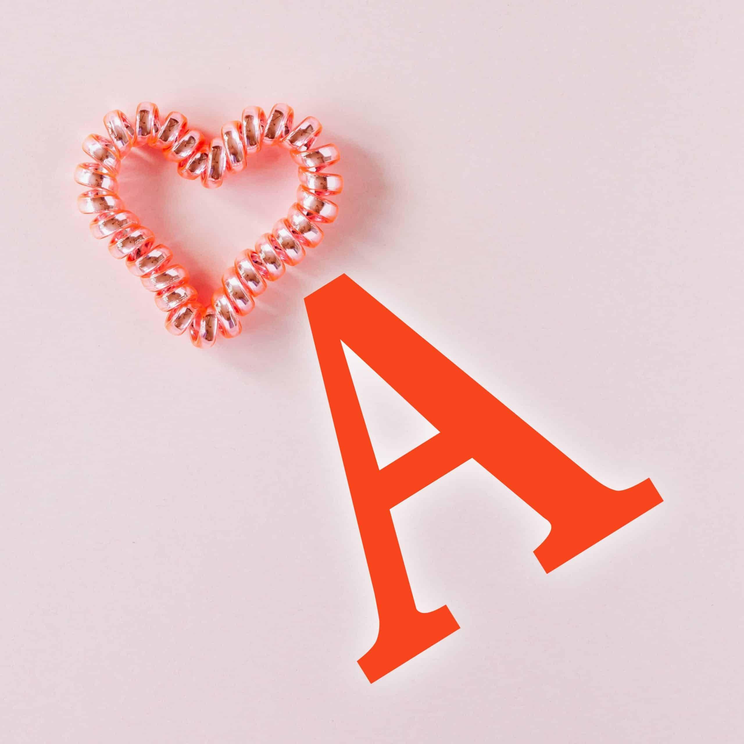 Red A With Heart Name — 2560x2560 wallpaper
