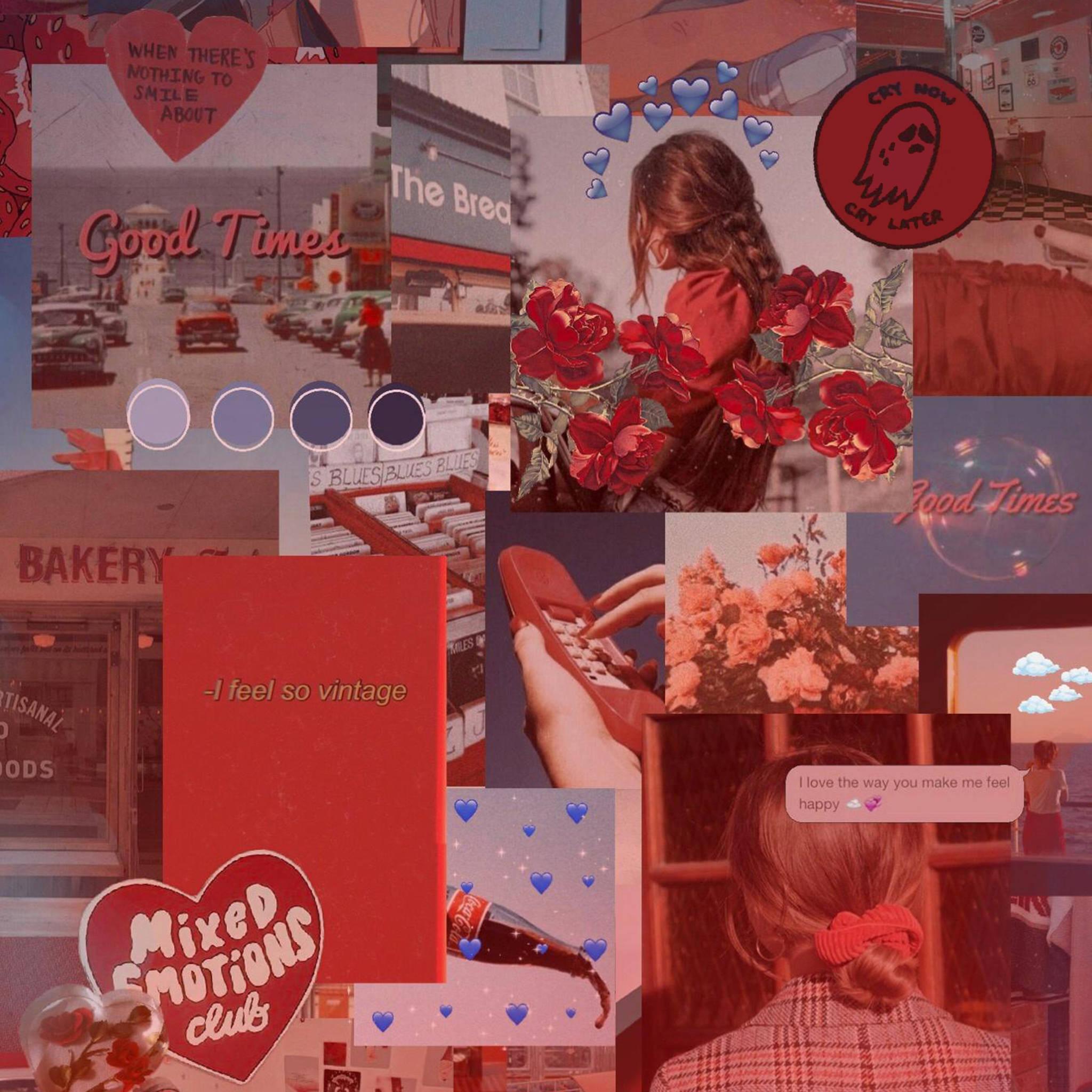 Red Aesthetic Ipad Collage — 2048x2048 wallpaper