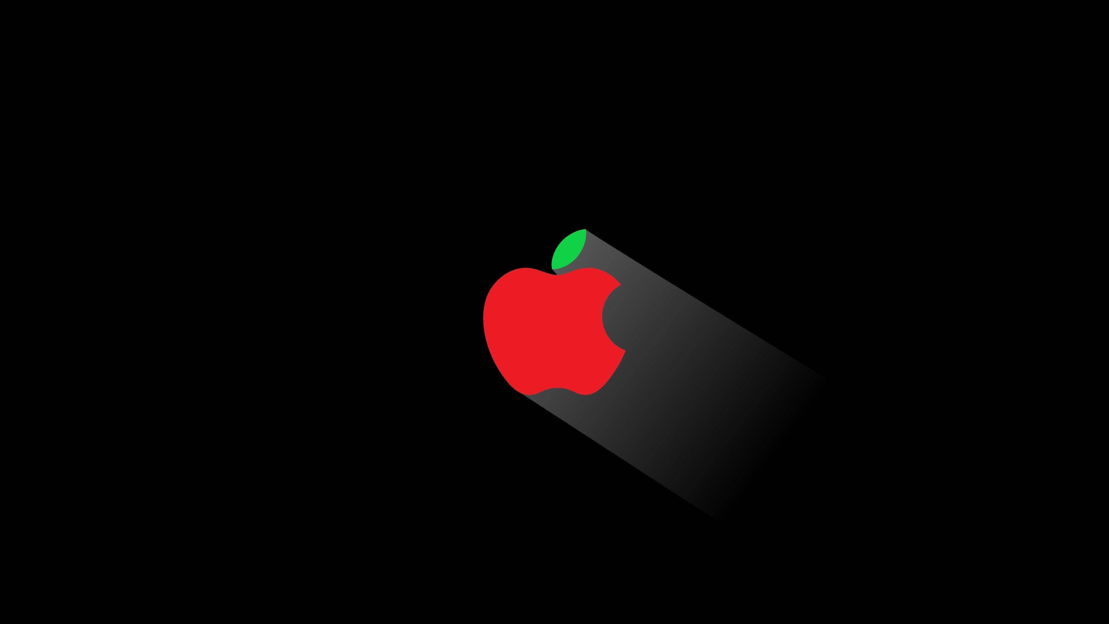Red Apple Logo Spotlight — 3840x2160 wallpaper