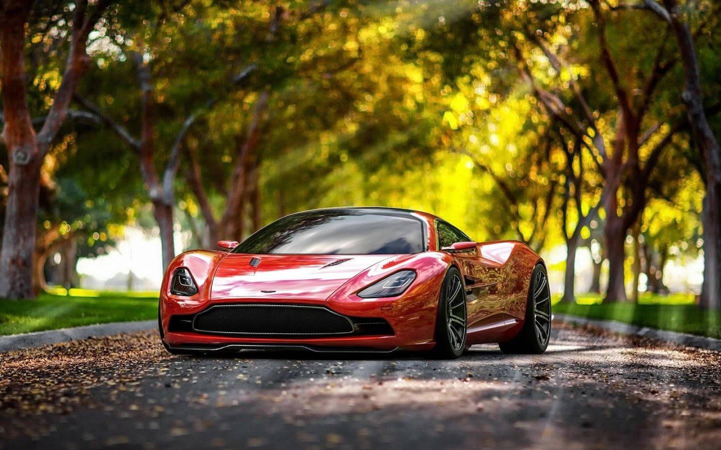 Red Car In Rays Of Sunshine — 1440x900 wallpaper