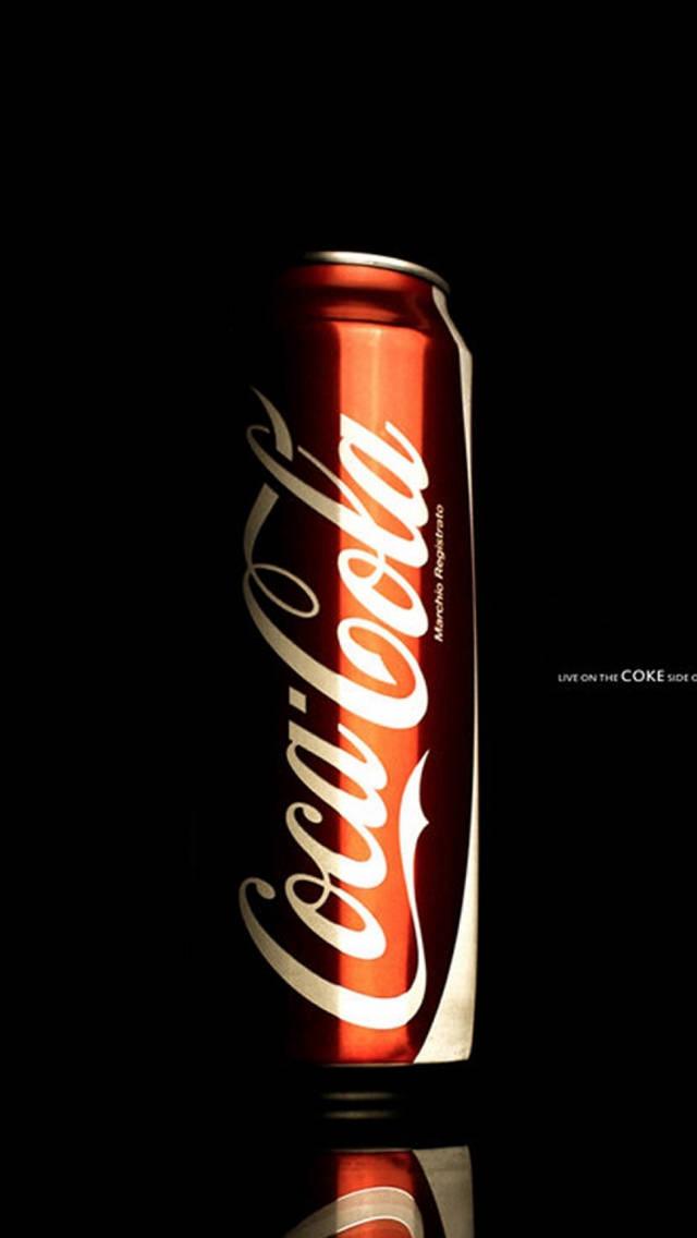 Red Coke Can iPhone Dark — 640x1136 wallpaper