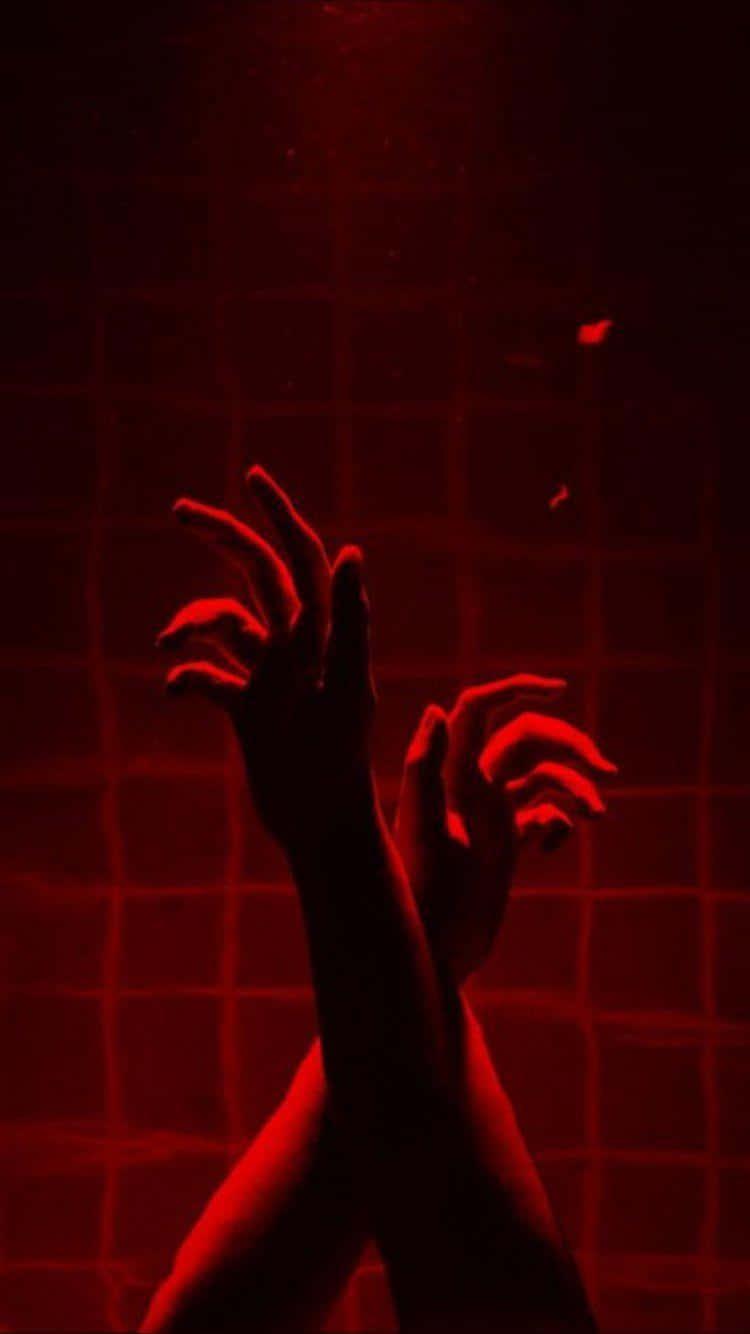 Red Dark Aesthetic Two Hands Picture — 750x1334 wallpaper