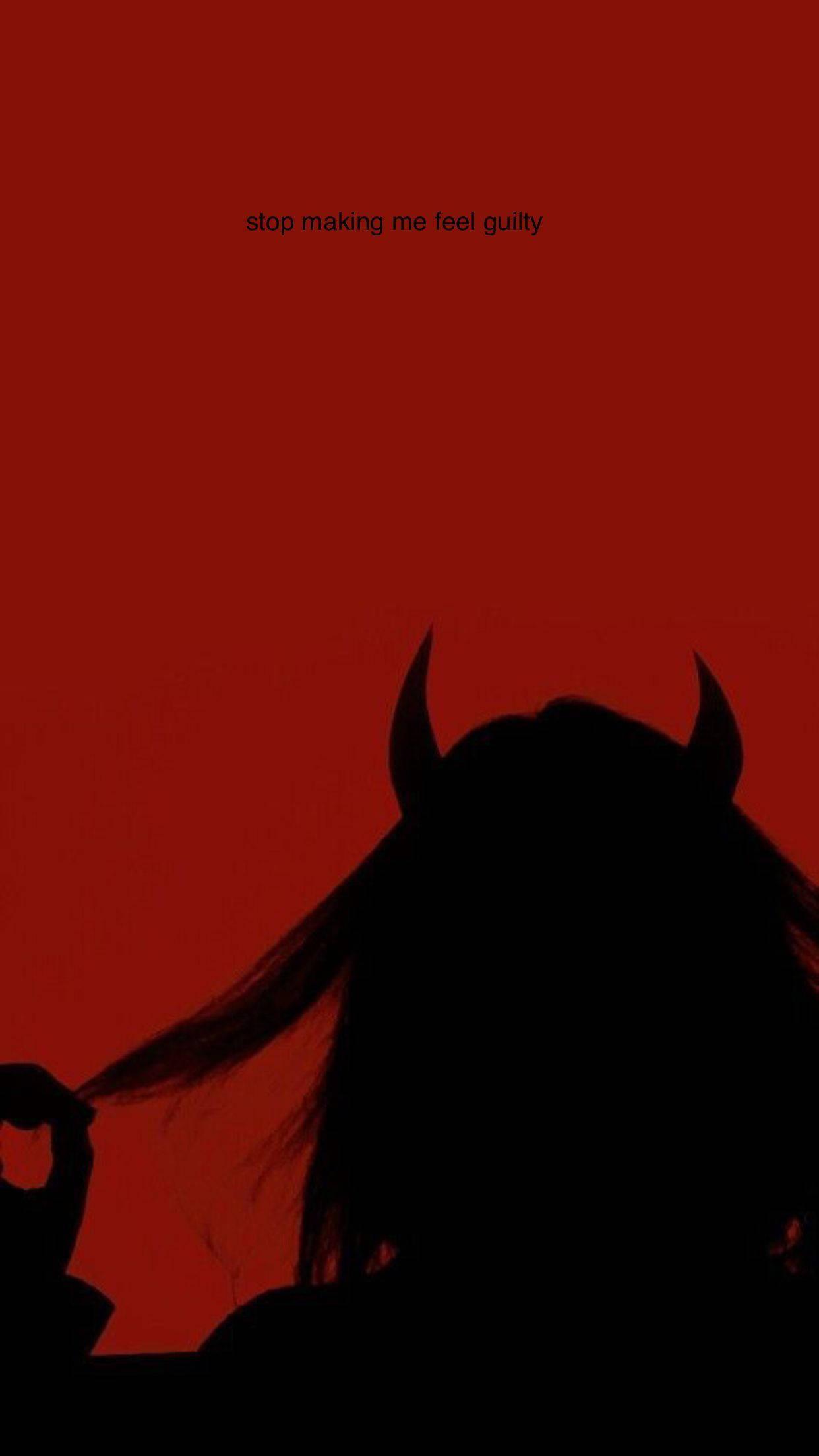 Red Demon Aesthetic Girl — 1242x2208 wallpaper