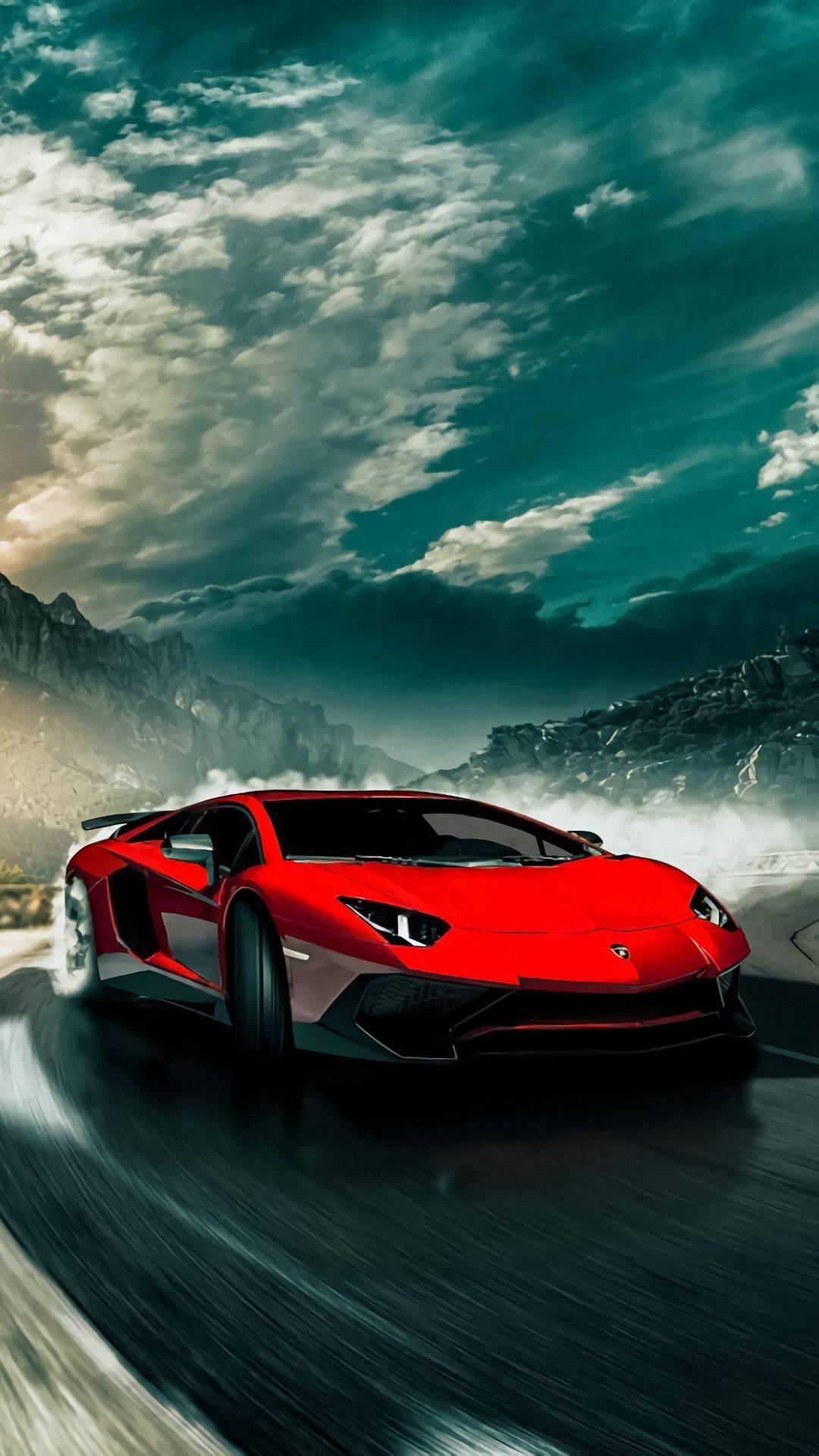 Red Lamborghini Aventador - Unleashing Power and Luxury — 1080x1920 wallpaper