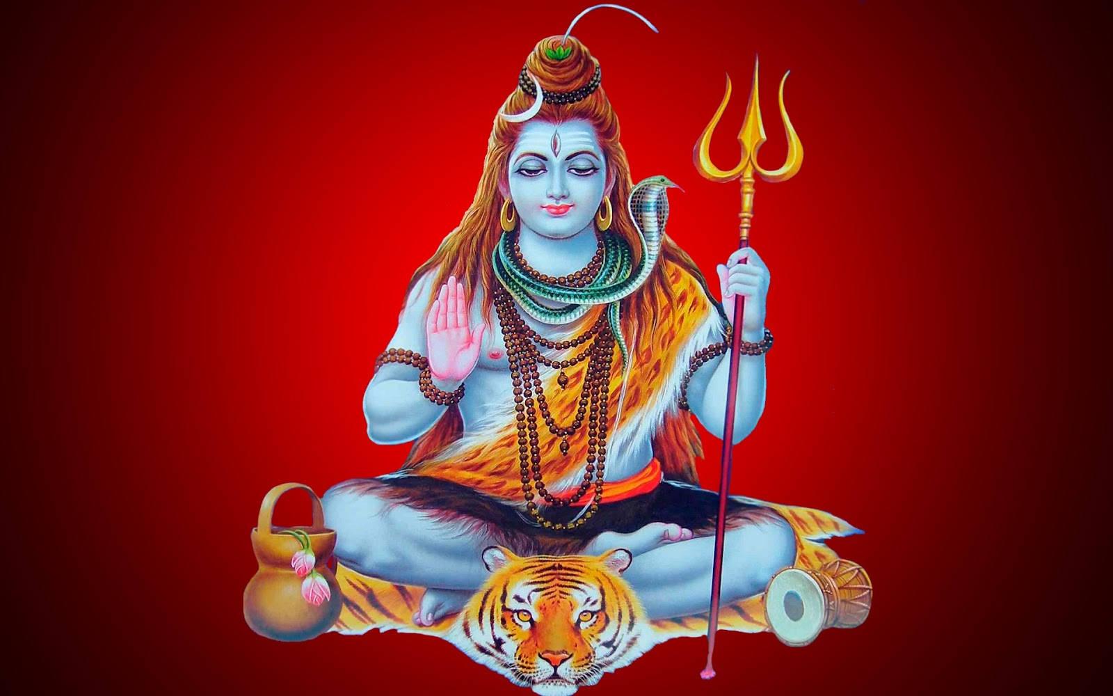 Red Lord Shiva — 1600x1000 wallpaper