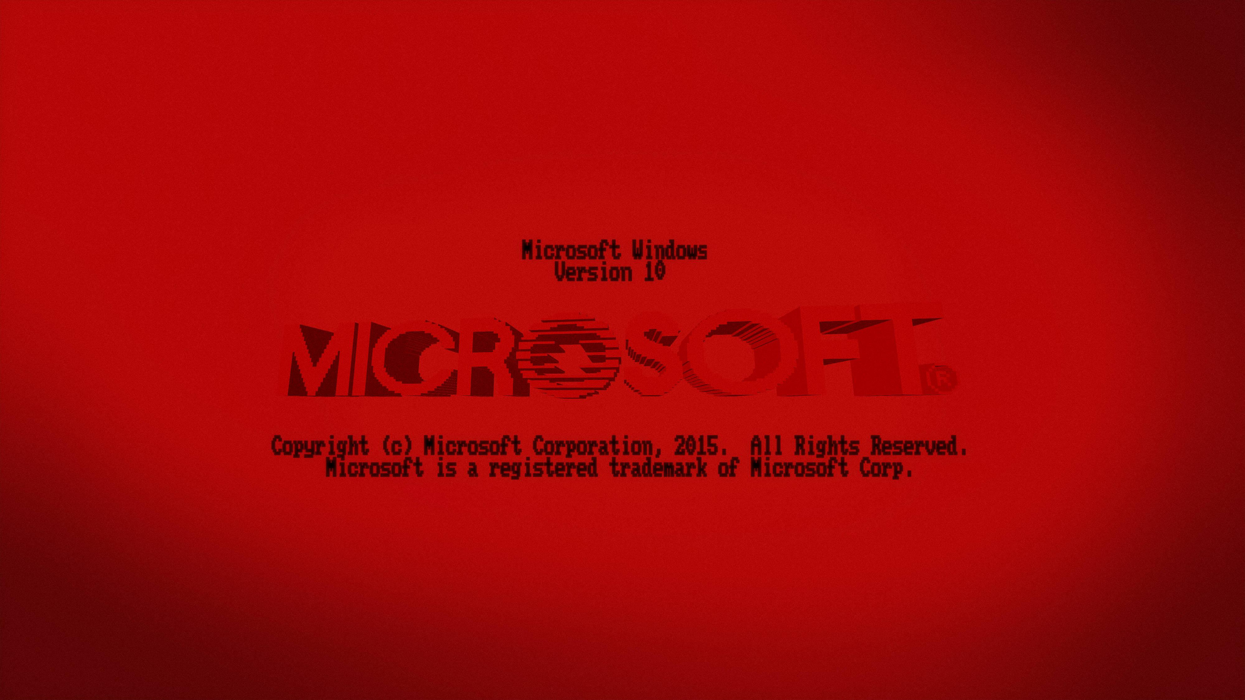 Red Microsoft Windows 10 HD — 4000x2250 wallpaper