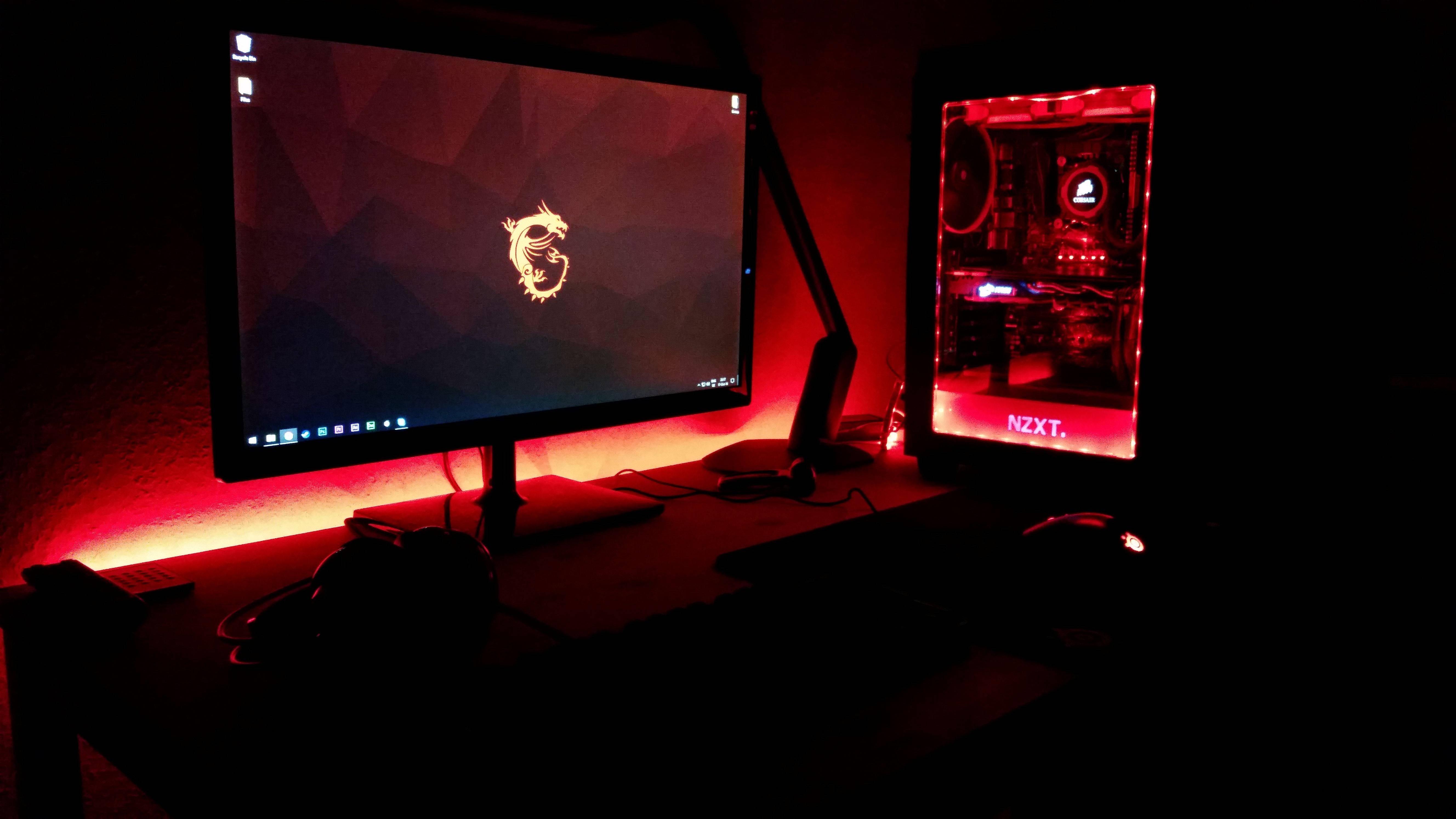 Red Themed Gaming Setup