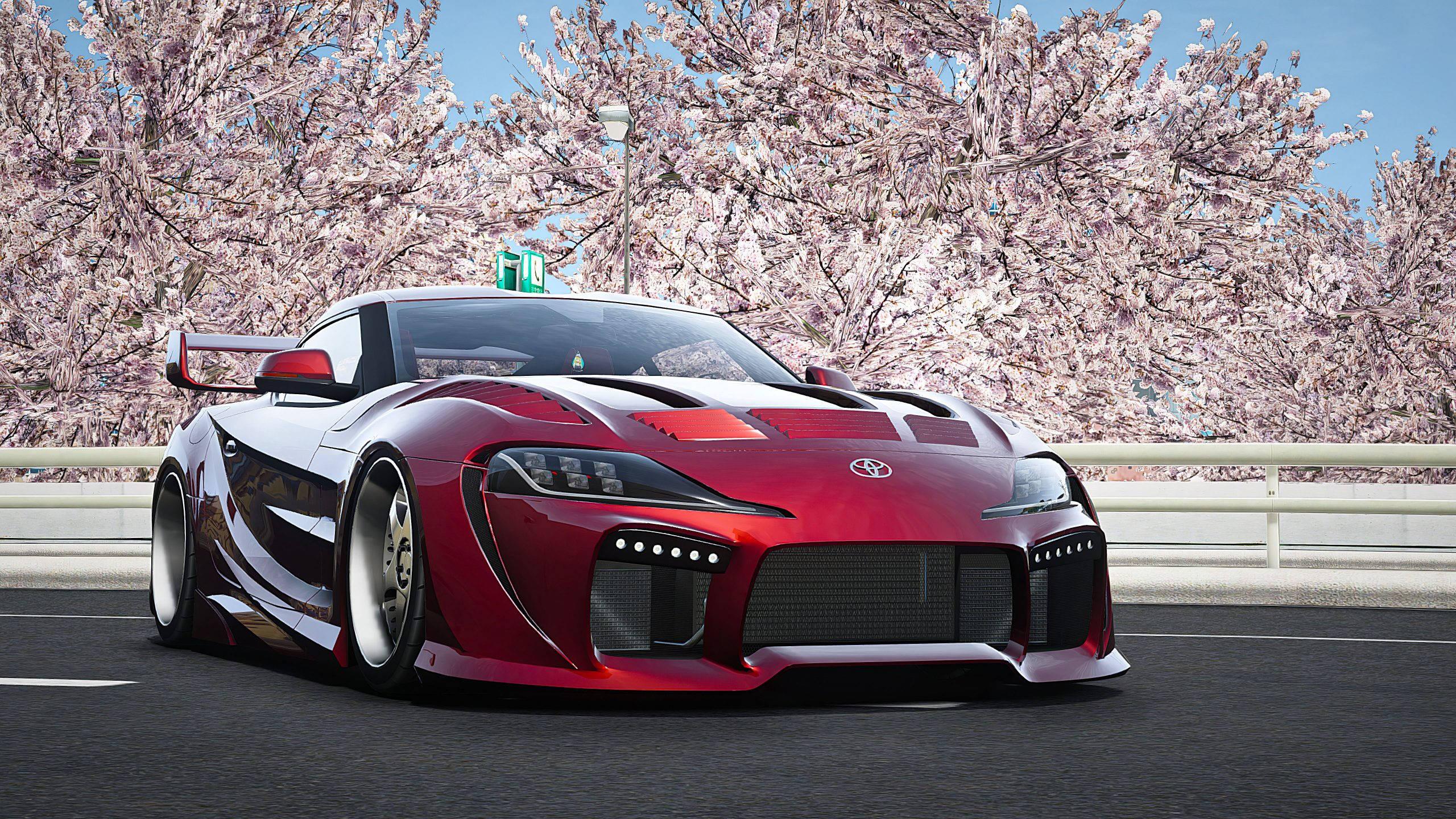 Red Toyota Supra A90 E3000 — 2560x1440 wallpaper