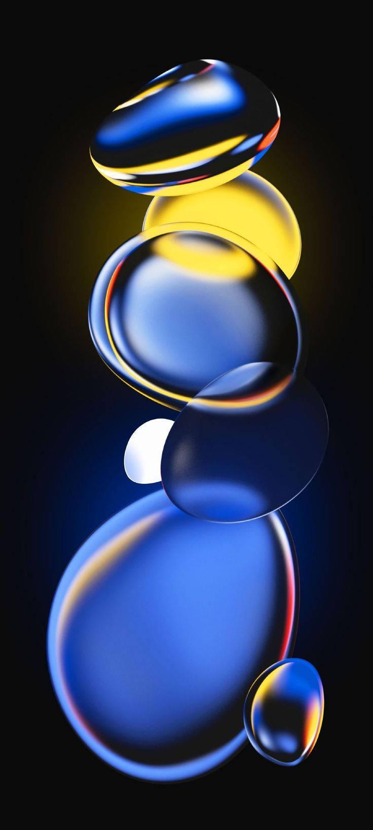 Redmi 9 3D Water Droplets — 736x1635 wallpaper