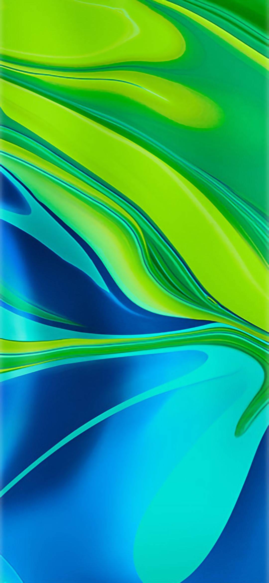 Redmi 9 Blue Green Paint Abstract — 1080x2340 wallpaper
