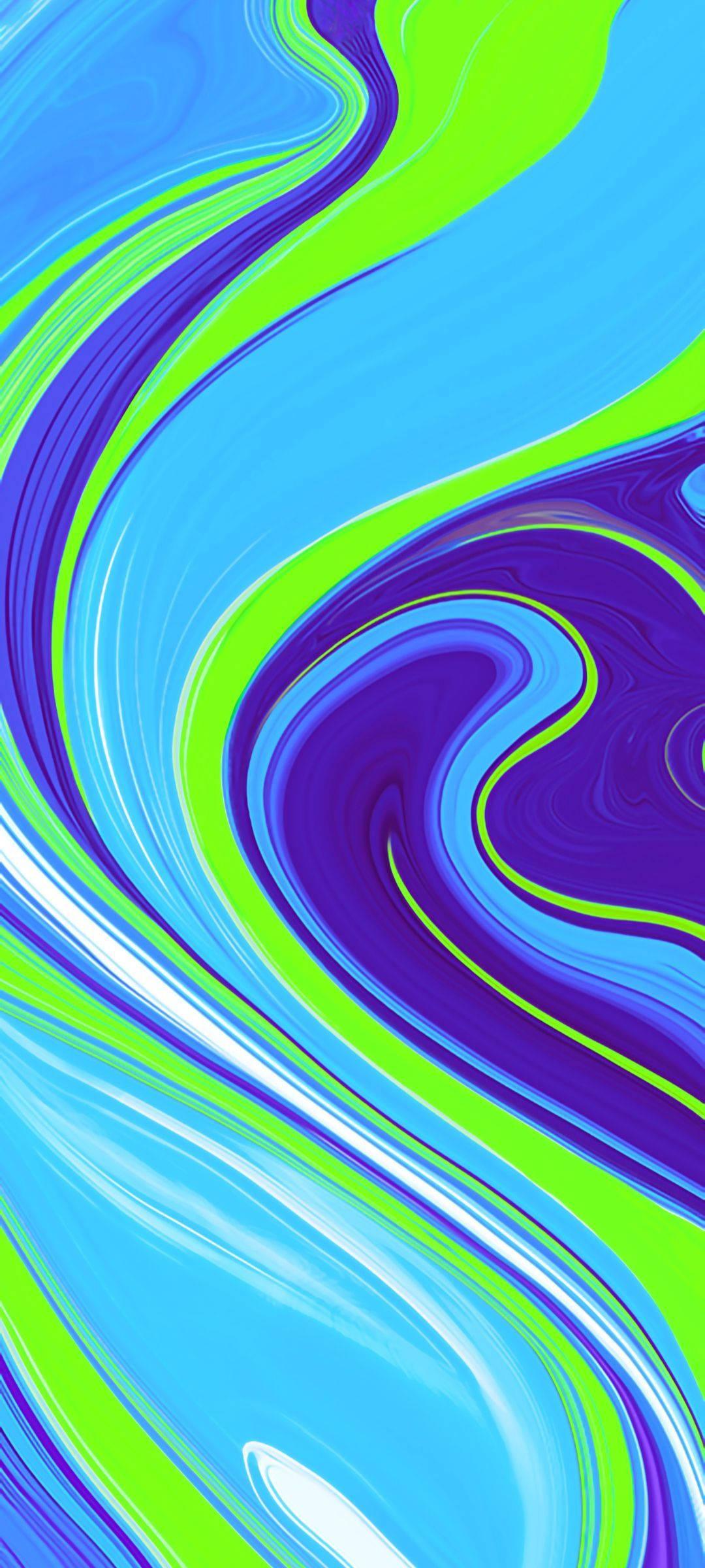 Redmi 9 Blue Green Purple Liquid — 1080x2400 wallpaper