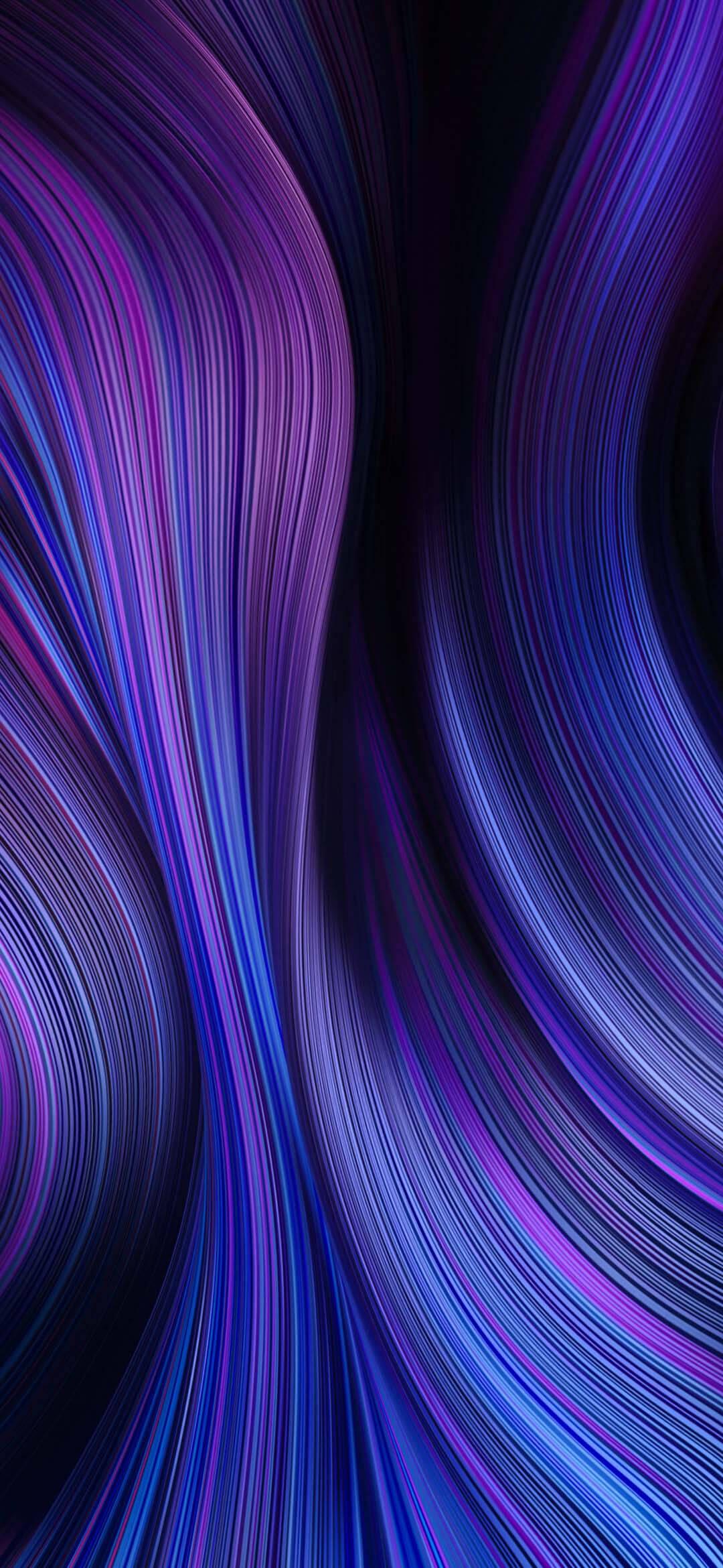 Redmi 9 Purple-Blue Waves Abstract — 1080x2340 wallpaper