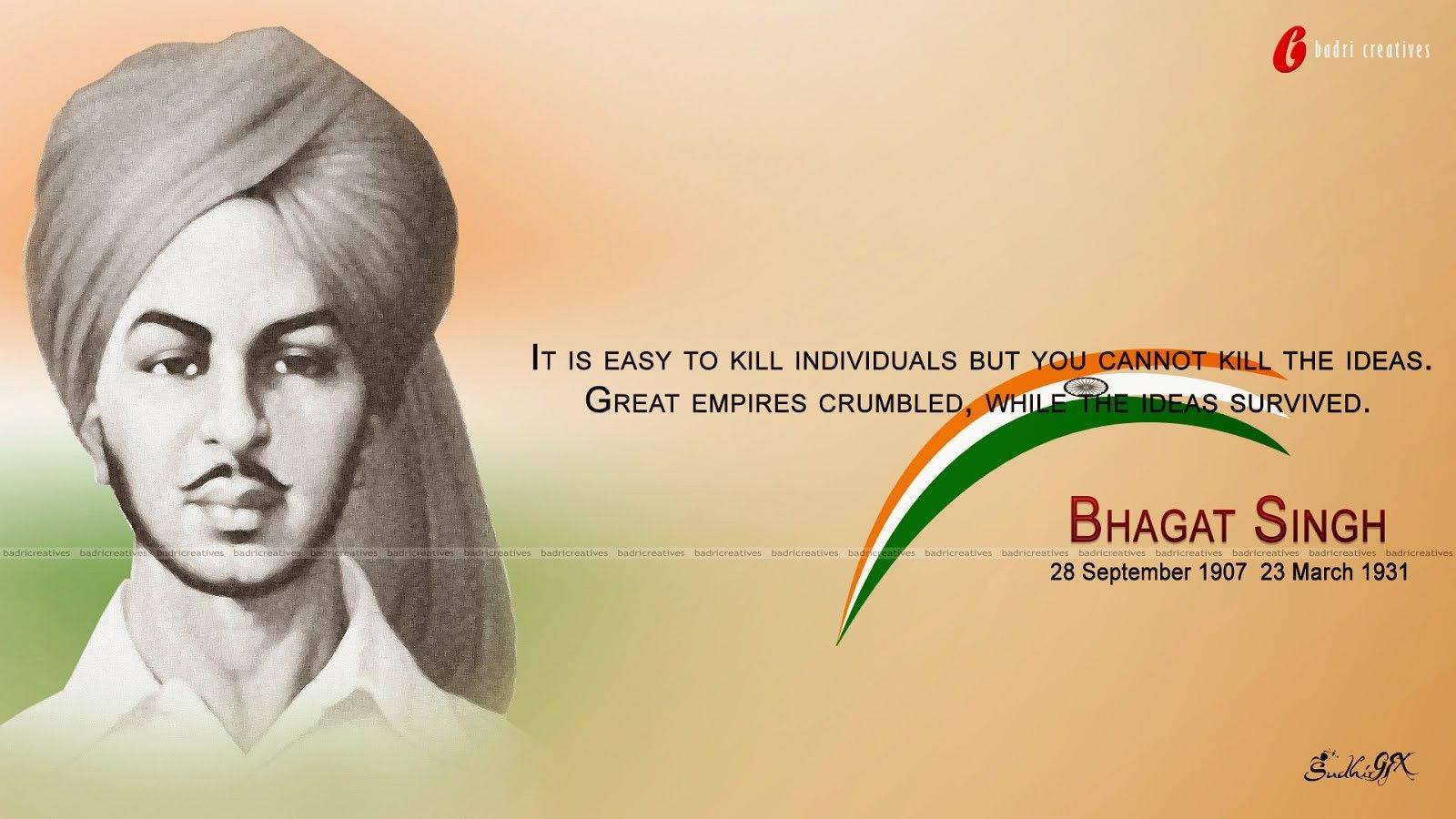 Revolutionary hero Shaheed Bhagat Singh — 1600x900 wallpaper