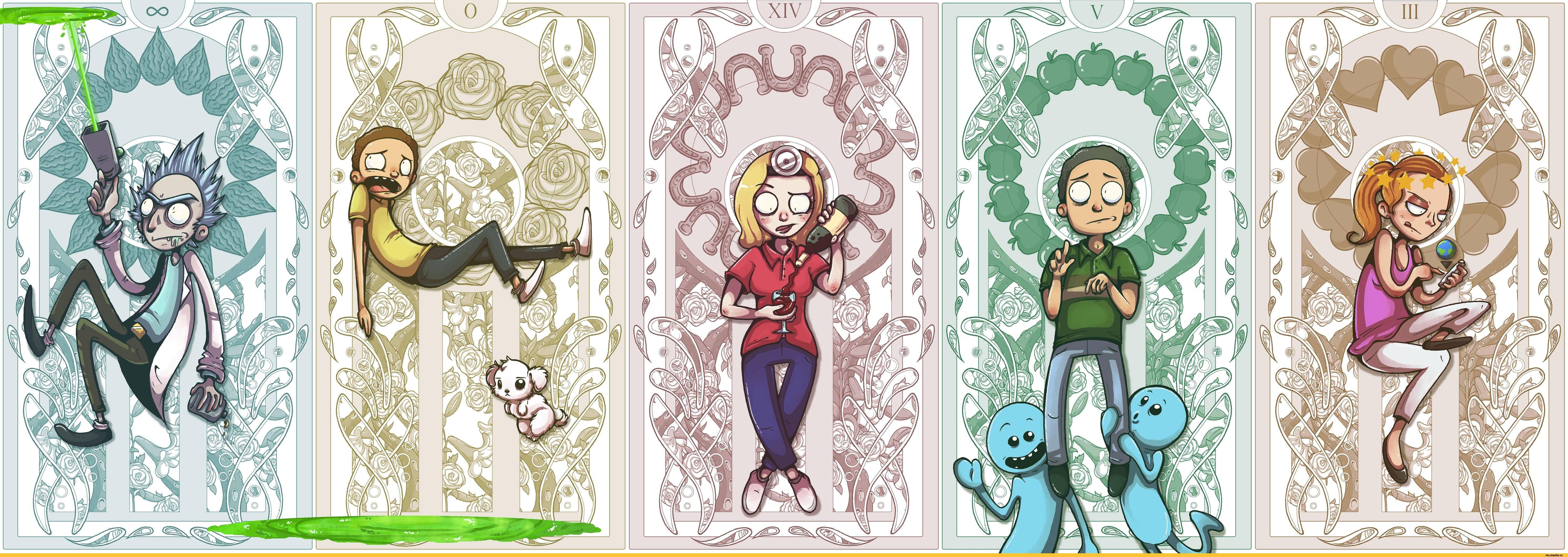 Rick and Morty in Panels — 5954x2114 wallpaper