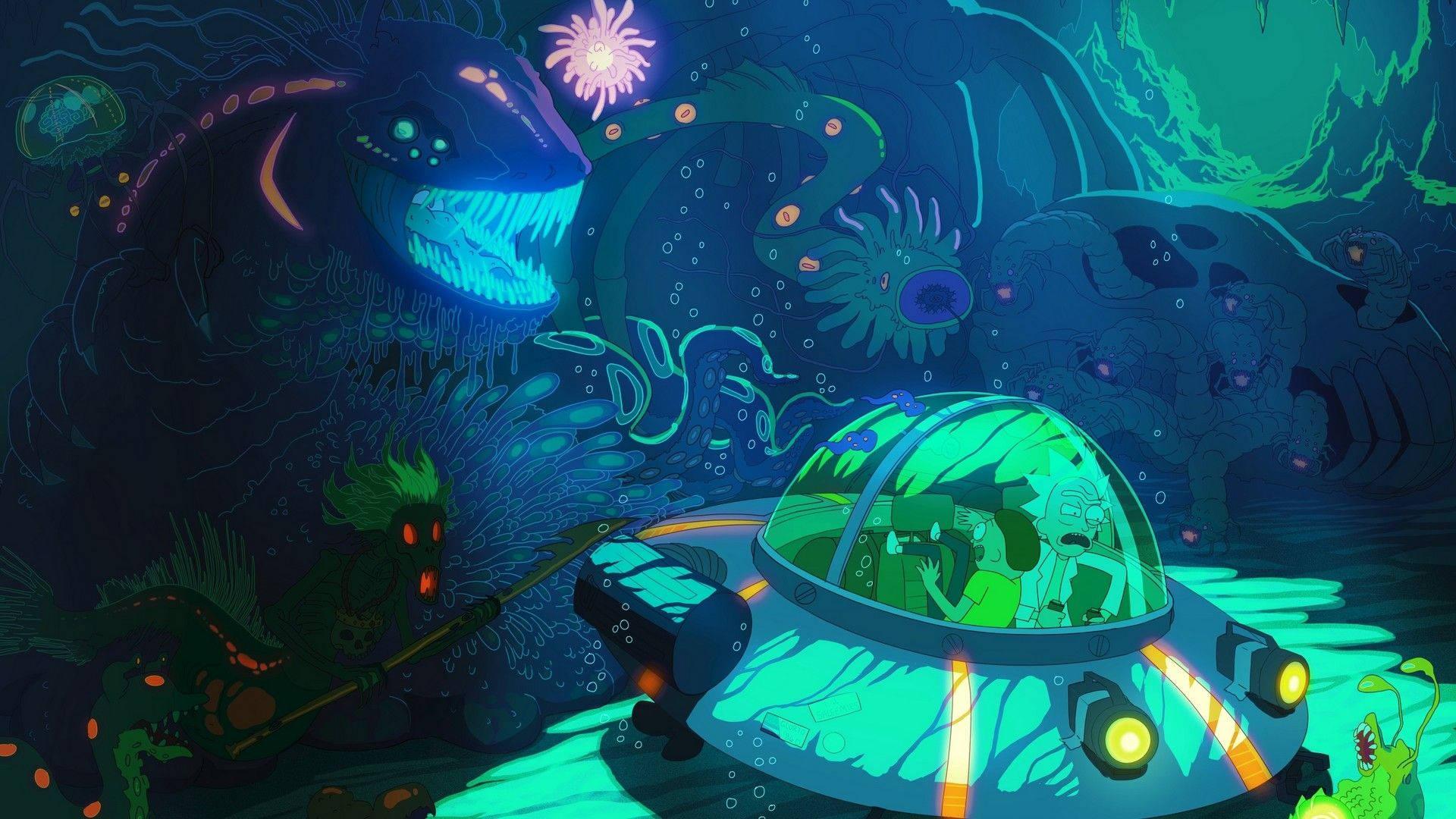 Rick and Morty on a wild and magical adventure — 1920x1080 wallpaper